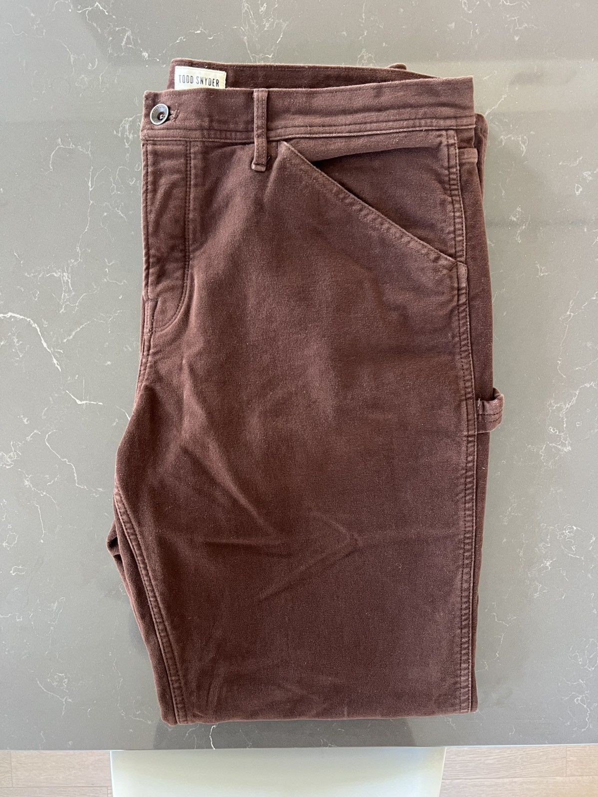 Todd Snyder Todd Snyder Italian Moleskin Carpenter Pants | Brown Size US 35 - 1 Thumbnail