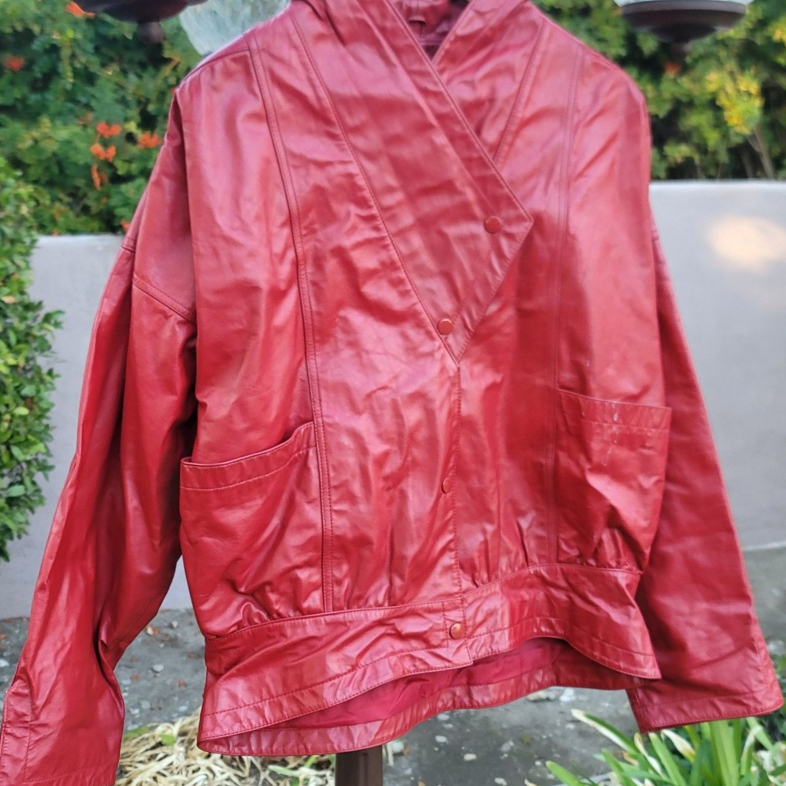 Wilsons Leather Vtg Wilson's Suede & Leather Red Leather Jacket Size L / US 10 / IT 46 - 4 Thumbnail