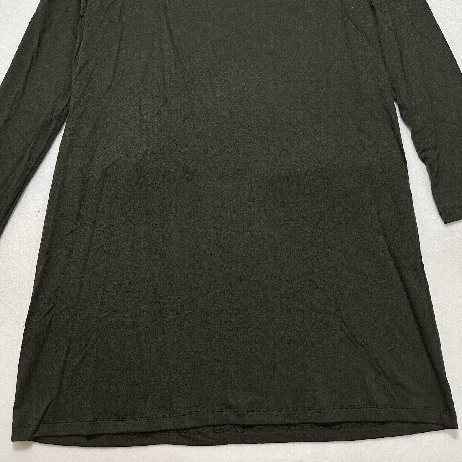 Eileen Fisher Eileen Fisher Medium Dark Green Round Neck Tunic Dress Size M / US 6-8 / IT 42-44 - 15 Thumbnail