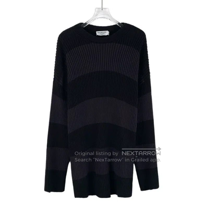 Balenciaga Balenciaga Black Logo Letter Printed Cotton Crew Neck Long Size US S / EU 44-46 / 1 - 1 Thumbnail