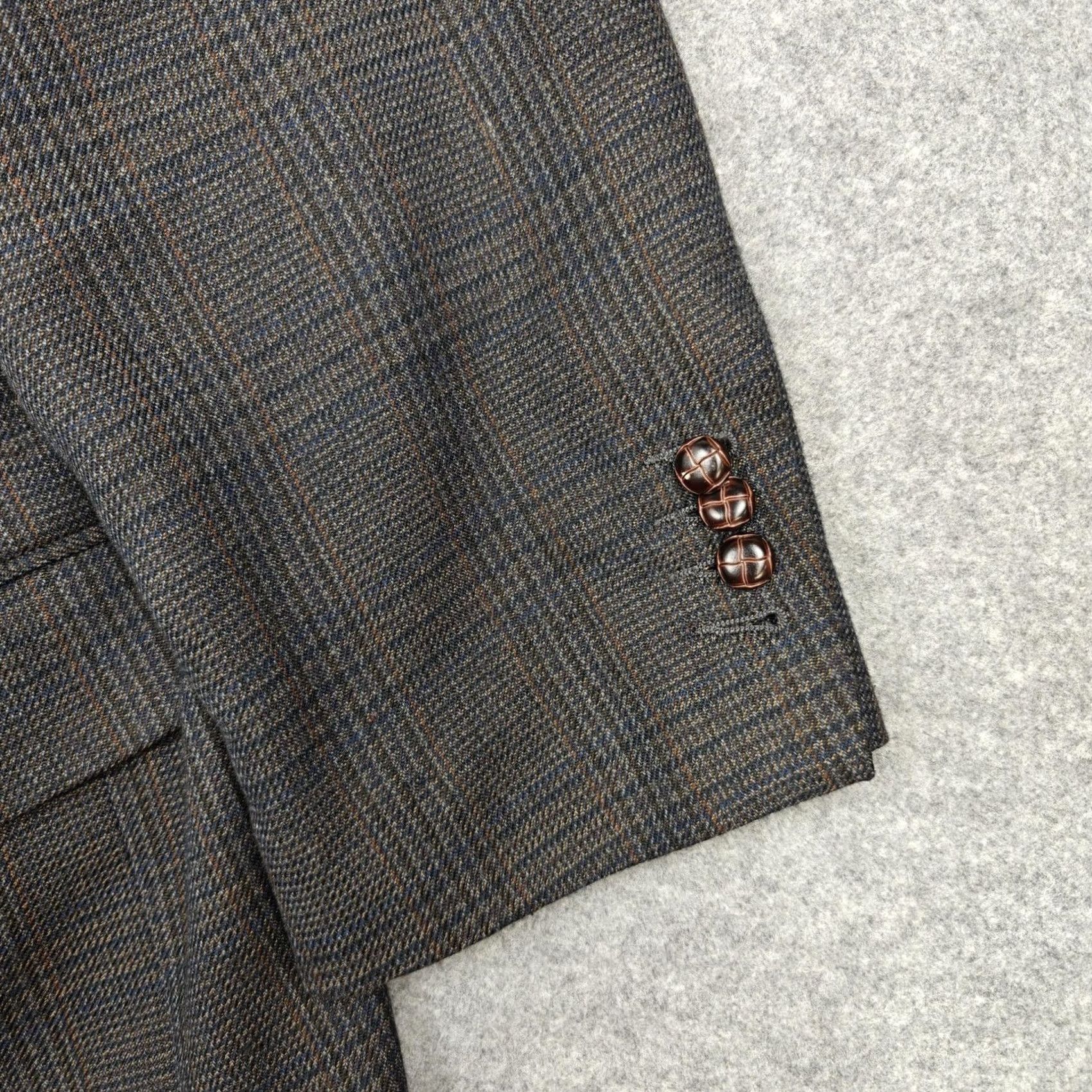 Vintage VINTAGE Oak Hill Blazer Mens 54 Brown Plaid Polyester Rayon Sport Coat Jacket Tweed Size 54R - 2 Thumbnail