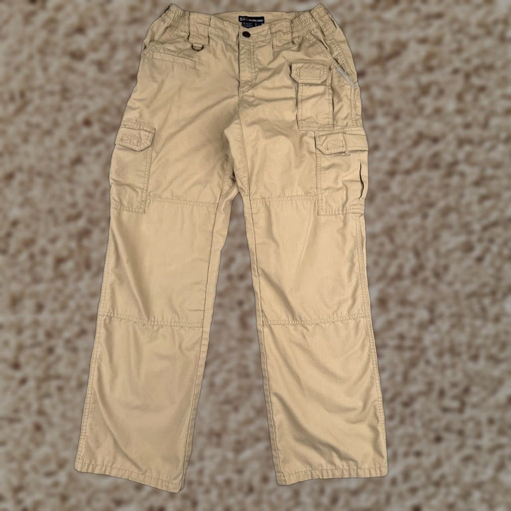 5.11 Tactical Pants Women Cargo 2 Beige Rip-Stop Straight 30x29 Knit?