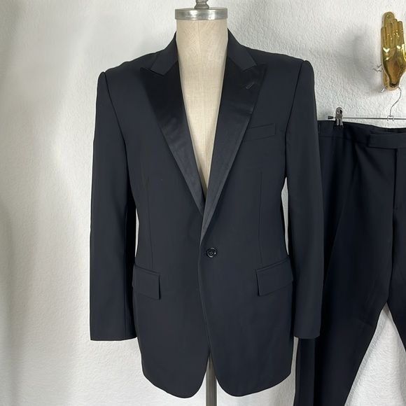 Ralph Lauren Black Label Palrh Lauren Black Label Wool 2 Pc Tuxedo Suit Evening Cockt Size 40S - 2 Thumbnail