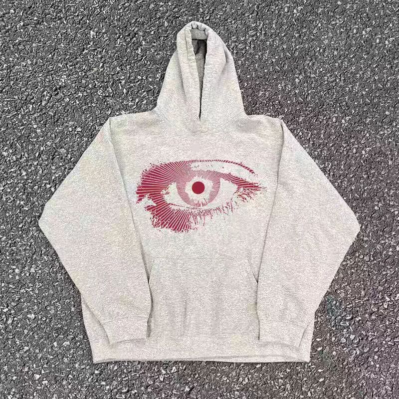 Japanese Brand Hip Hop Street Eye Print Hooded Sweatshirt Size US M / EU 48-50 / 2 - 1 Thumbnail