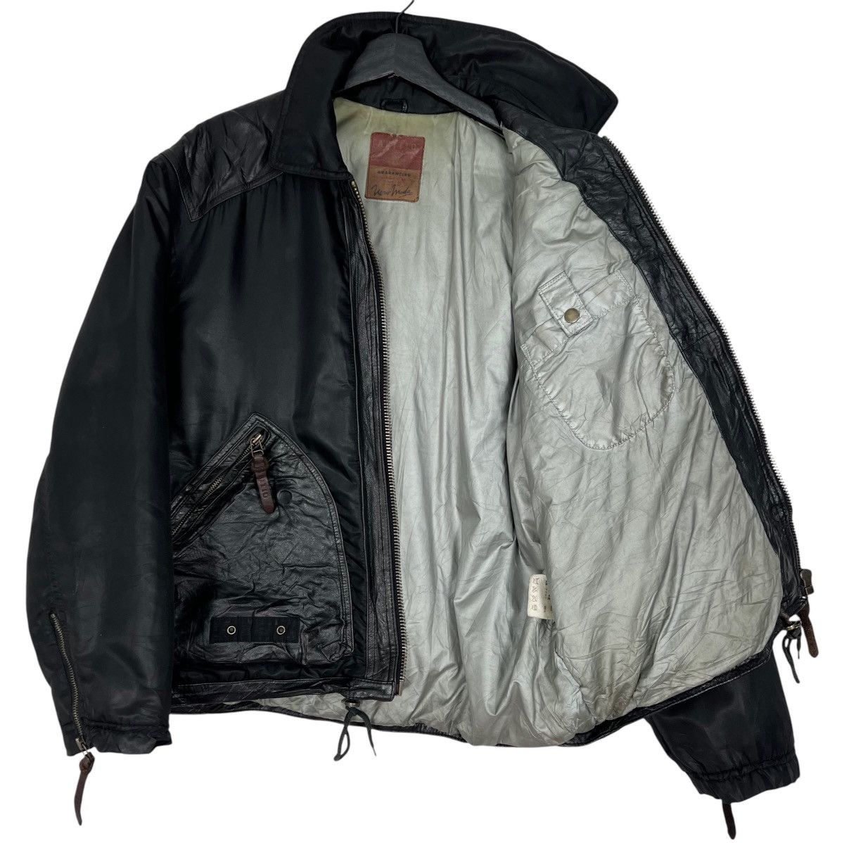Genuine Leather VINTAGE ABITIO SWITCHING LEATHER FLIGHT JACKET Size US L / EU 52-54 / 3 - 3 Thumbnail