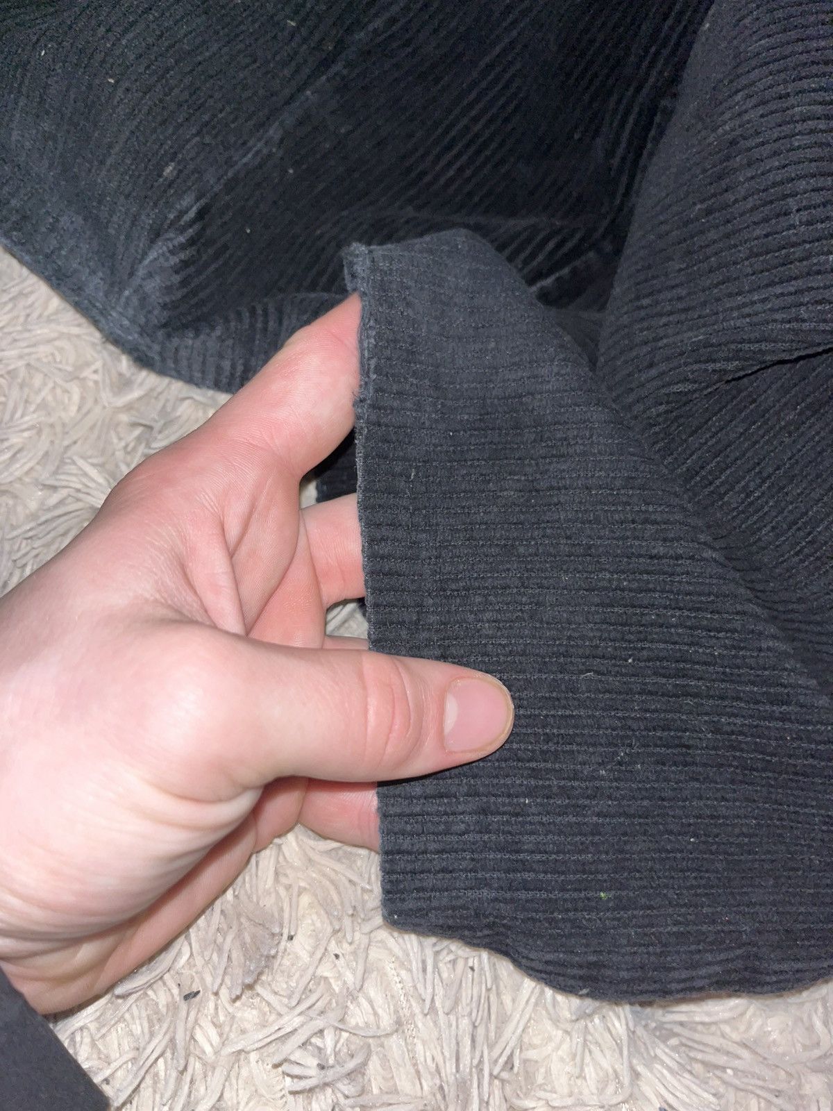 Empyre Empire Black Loose Fit Drawstring Corduroy Pant Distresed Y2 Size US 31 - 9 Thumbnail