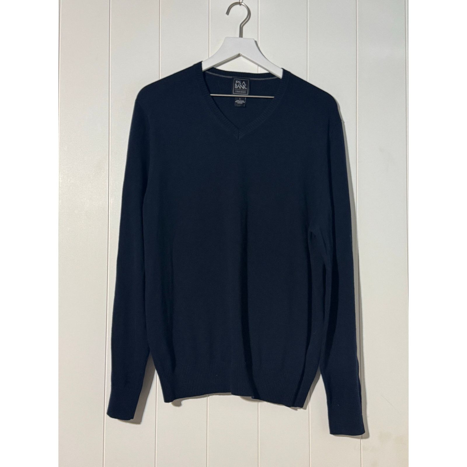 Jos. A. Bank Jos. A. Bank Traveler VNeck Tailored Fit Navy Sweater Large Size US L / EU 52-54 / 3 - 2 Thumbnail