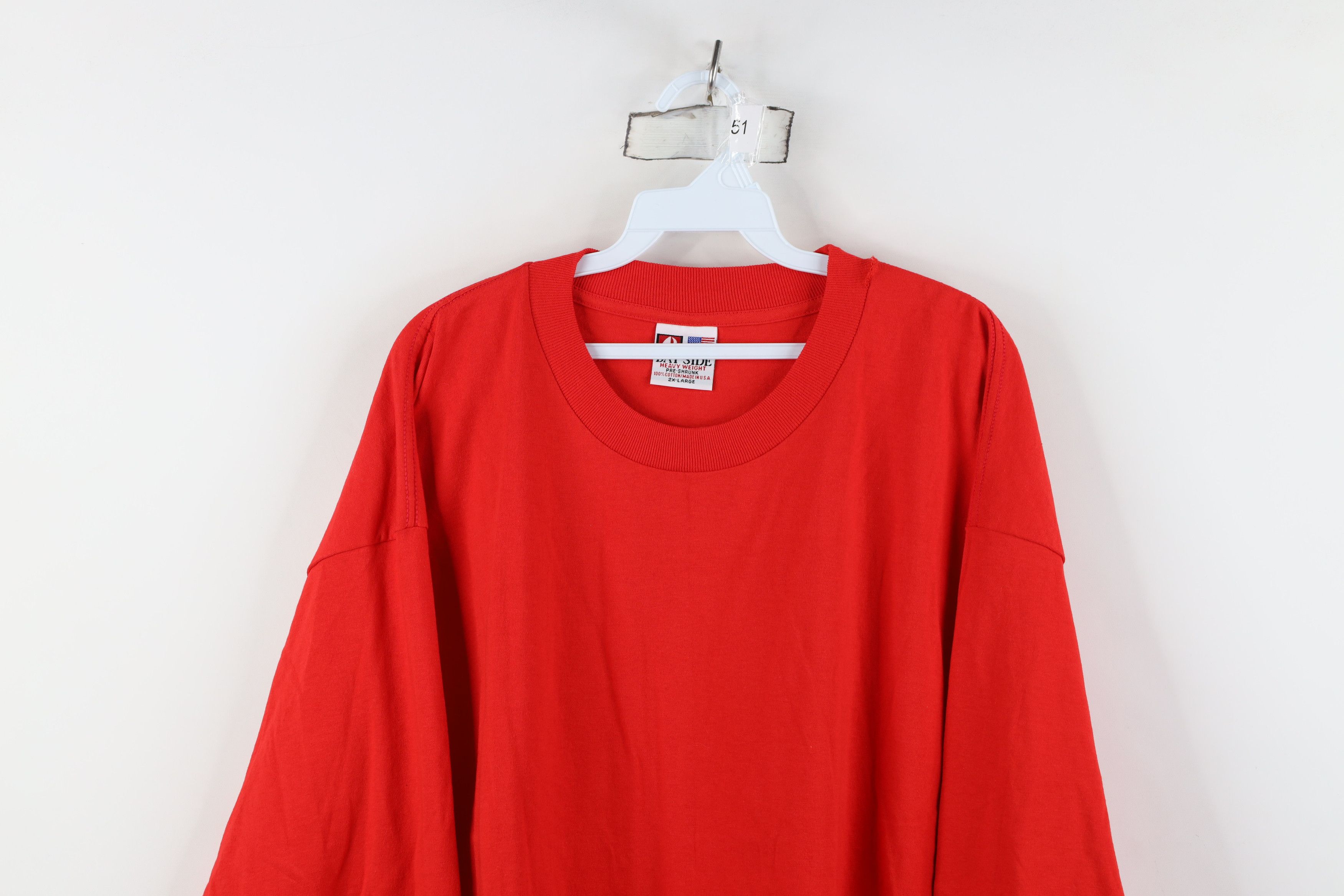 Vintage Vintage 90s Streetwear Long Sleeve T-Shirt Cotton Red USA Size US XXL / EU 58 / 5 - 2 Thumbnail