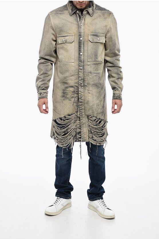 Rick Owens o1y0325 Denim Shirt in Grey Size US L / EU 52-54 / 3 - 5 Thumbnail