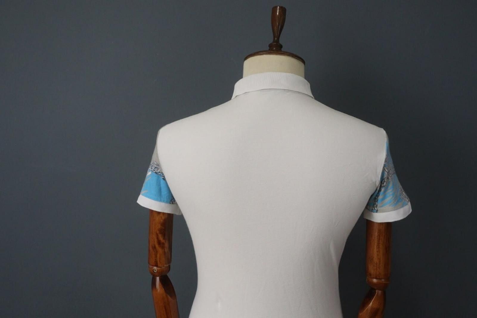 Versace Versace White Cotton Collar Chest Popover Polo Shirt Size 10 Size US M / EU 48-50 / 2 - 11 Thumbnail