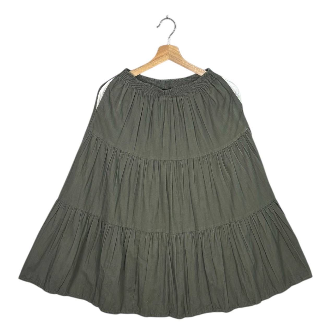 Engineered Garments Engineered Garments Olive Tiered Midi Skirt Nepenthes NY 1 Size 27" / US 4 / IT 40 - 1 Thumbnail