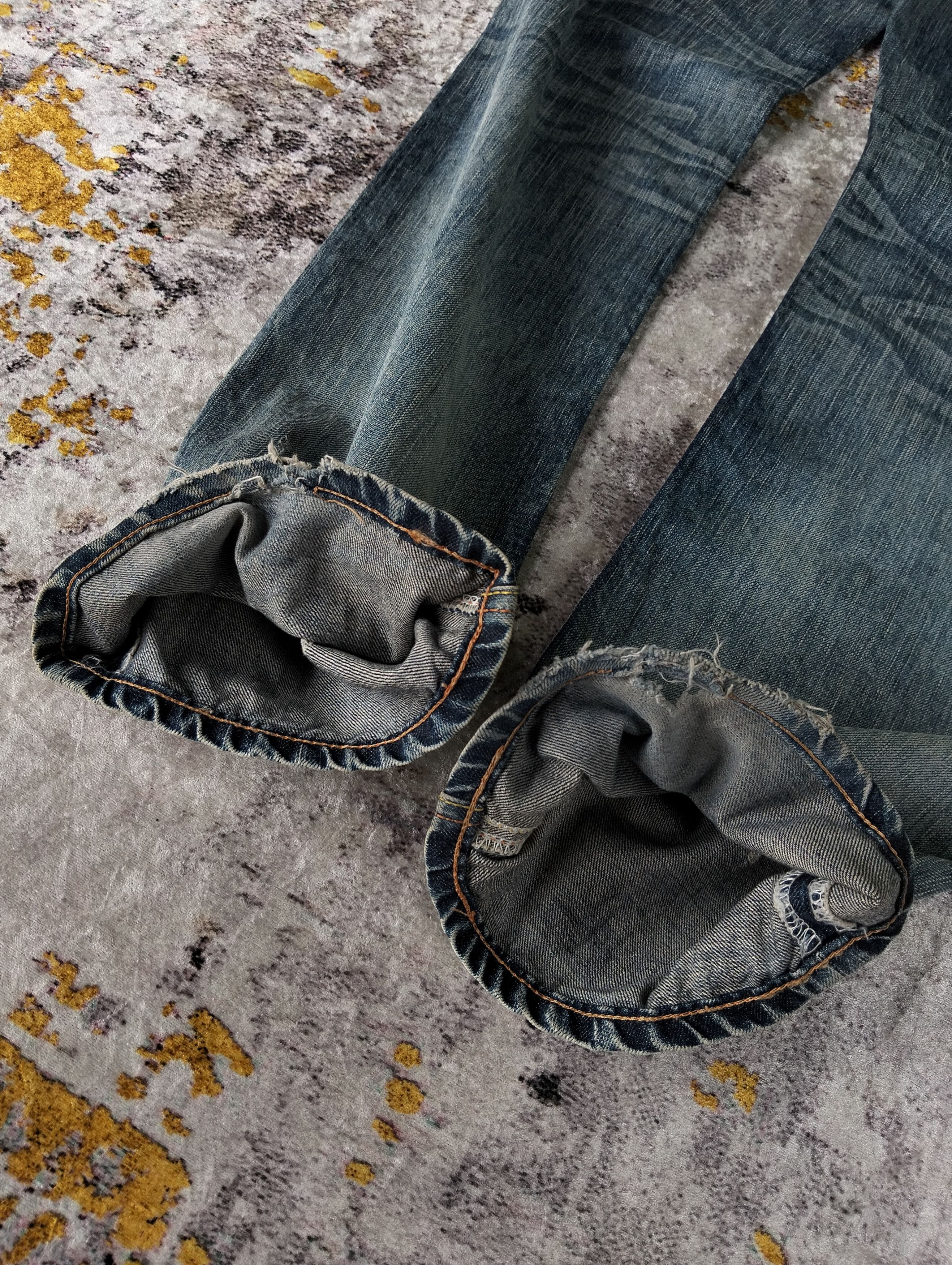 Edwin Ripped Edwin 503 Blue Trip Regular Straight Faded Jeans Size US 31 - 7 Thumbnail