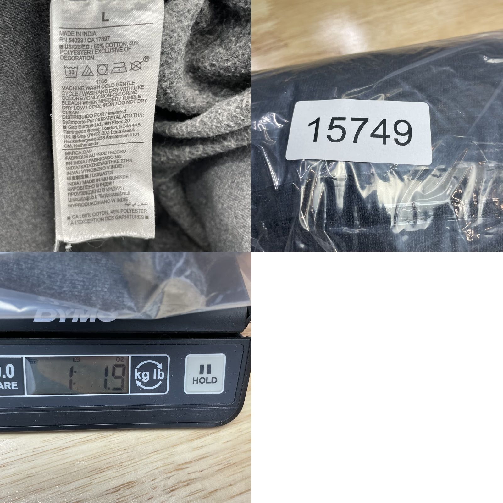 Gap VINTAGE Gap Hoodie Large Gray Sportswear Retro Academia Surf Skateboard Y2k 90's Preppy Shirt Mens Lace? Size US L / EU 52-54 / 3 - 8 Thumbnail