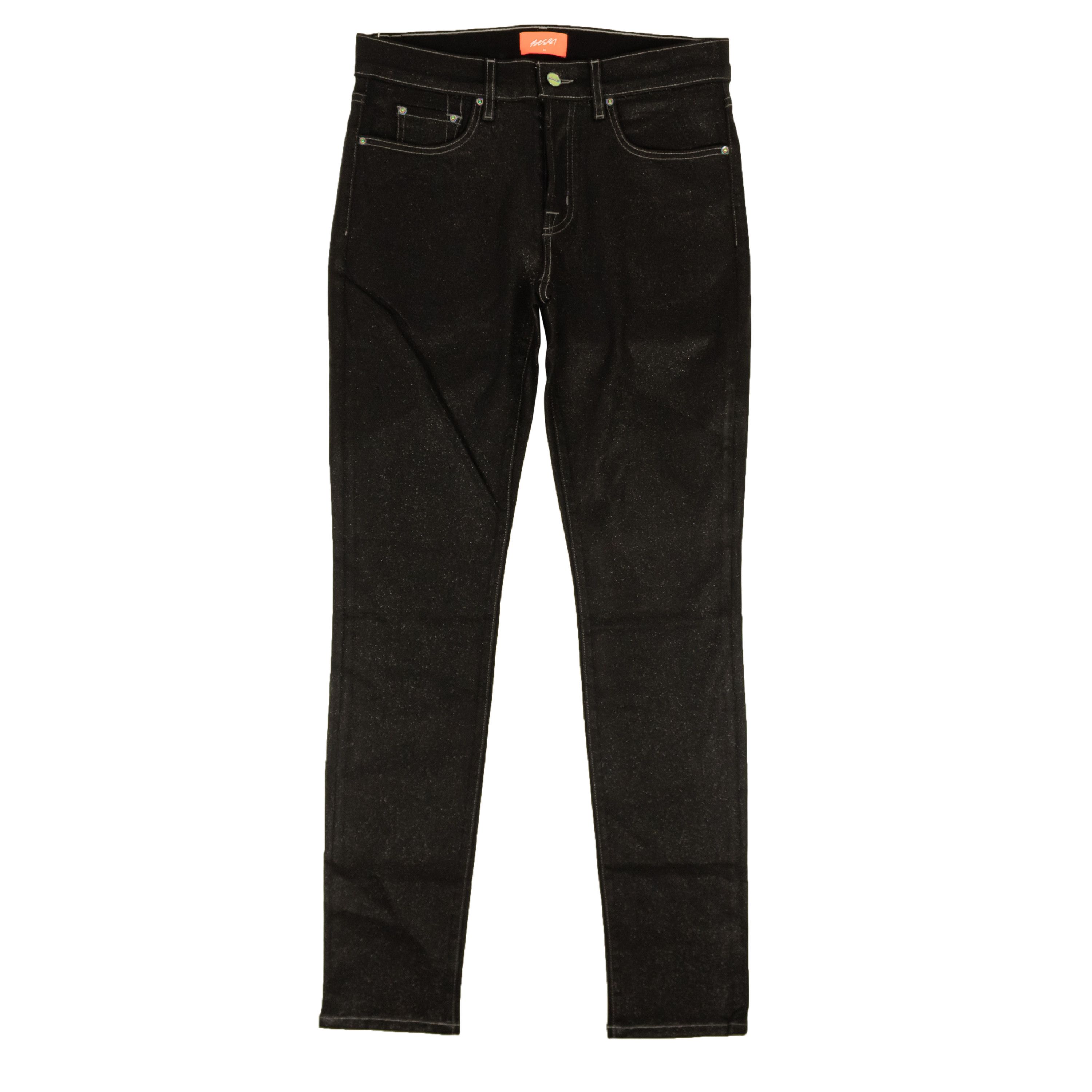 image of Bossi Sportswear Black Cotton Glitter Design Slim Fit Jeans Size 31, Men's