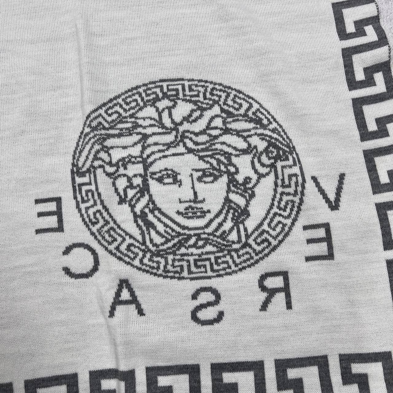 Versace VERSACE Scarf Grey Medusa Head Logo Greek Key Greca Border Size ONE SIZE - 4 Thumbnail