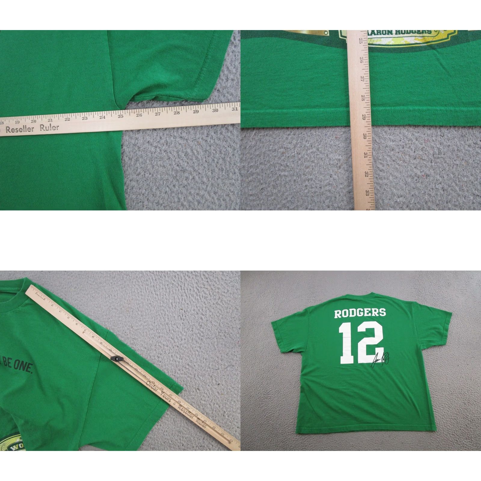 Vintage VTG Y2K Aaron Rodgers World Championship Champ Belt 2 Sided Tee 2XL Green Alstyle T-Shirt Mens Size ONE SIZE - 8 Thumbnail