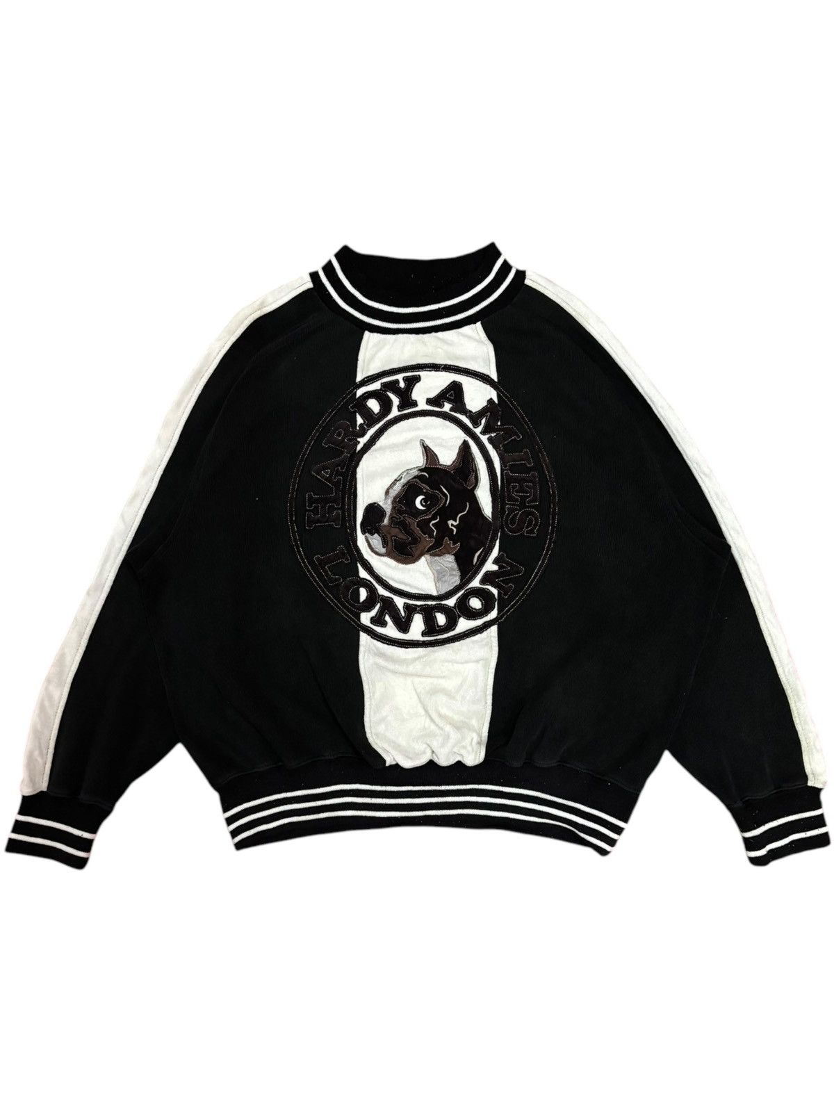Hardy Amies × Vintage Hardy Amies Sport Embroidered Big Logo Bomber Sweatshirt Size US M / EU 48-50 / 2 - 4 Thumbnail