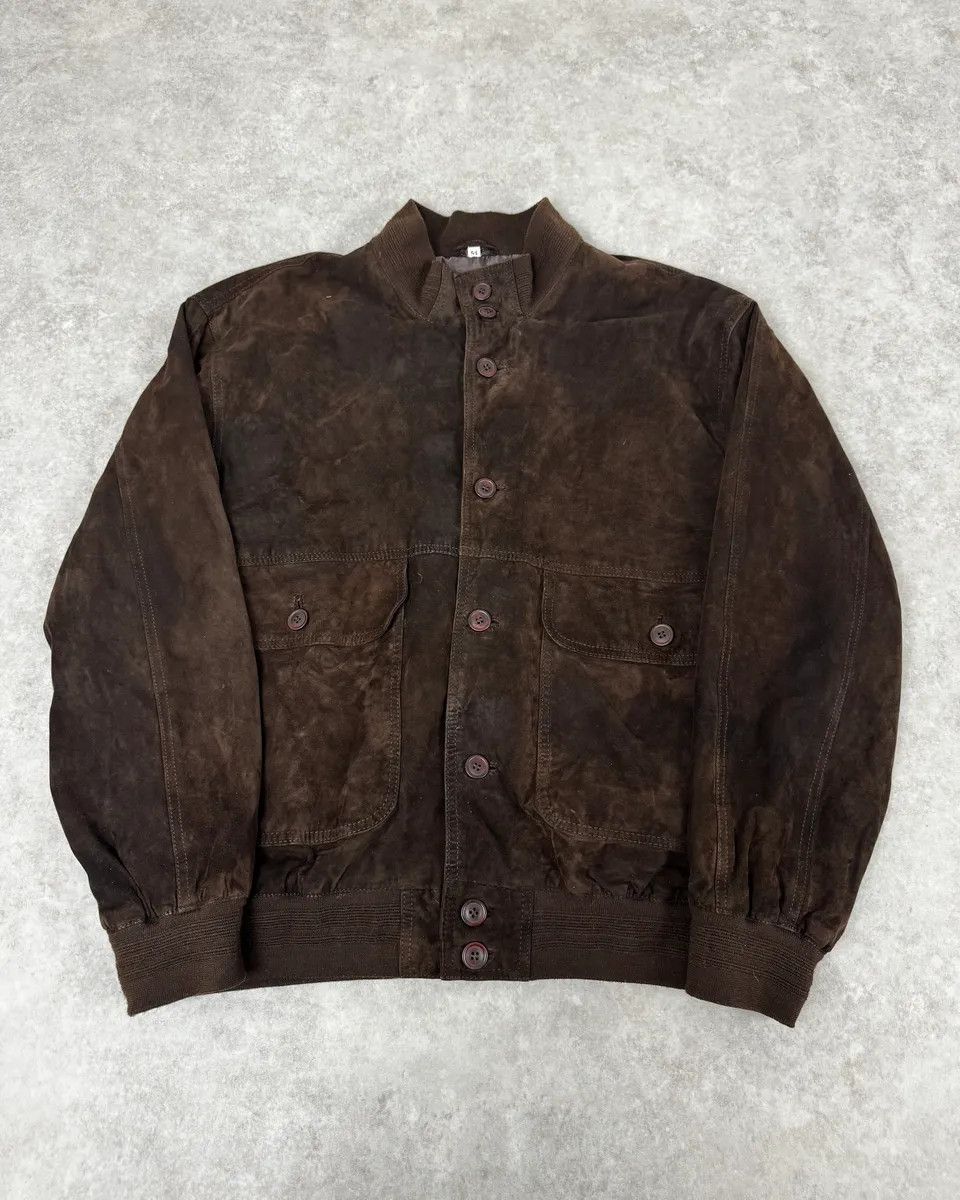Vintage Italian Archive Brown Suede Leather Buttoned Jacket Size US L / EU 52-54 / 3 - 1 Thumbnail