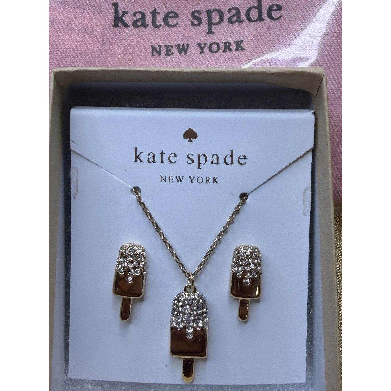 Kate Spade Kate Spade Ice Pop Necklace w Earrings Set Fast Food Gold Size ONE SIZE - 11 Thumbnail