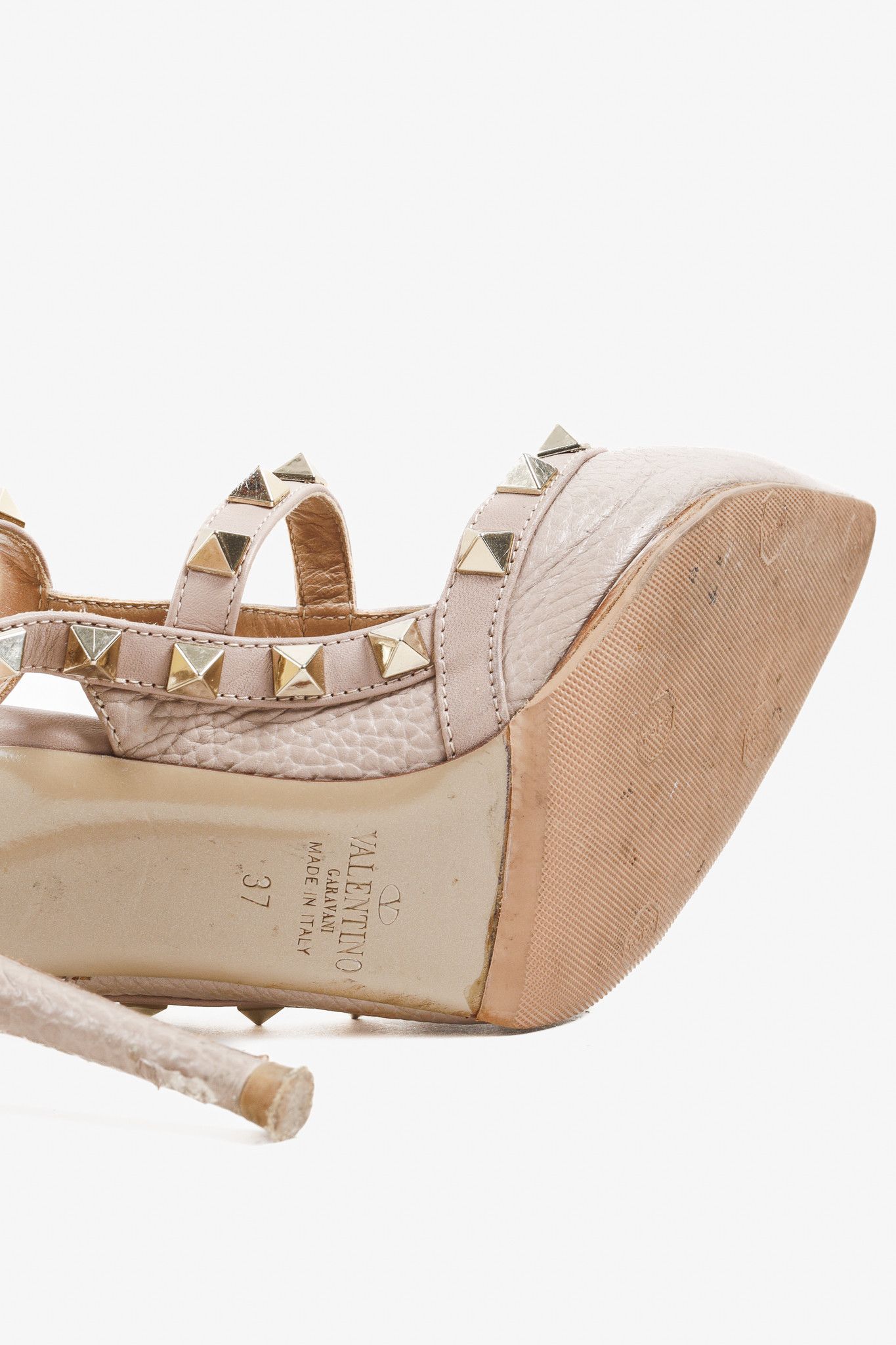 Valentino Valentino Pale Pink Rockstud Heels Size US 6.5 / IT 36.5 - 5 Thumbnail