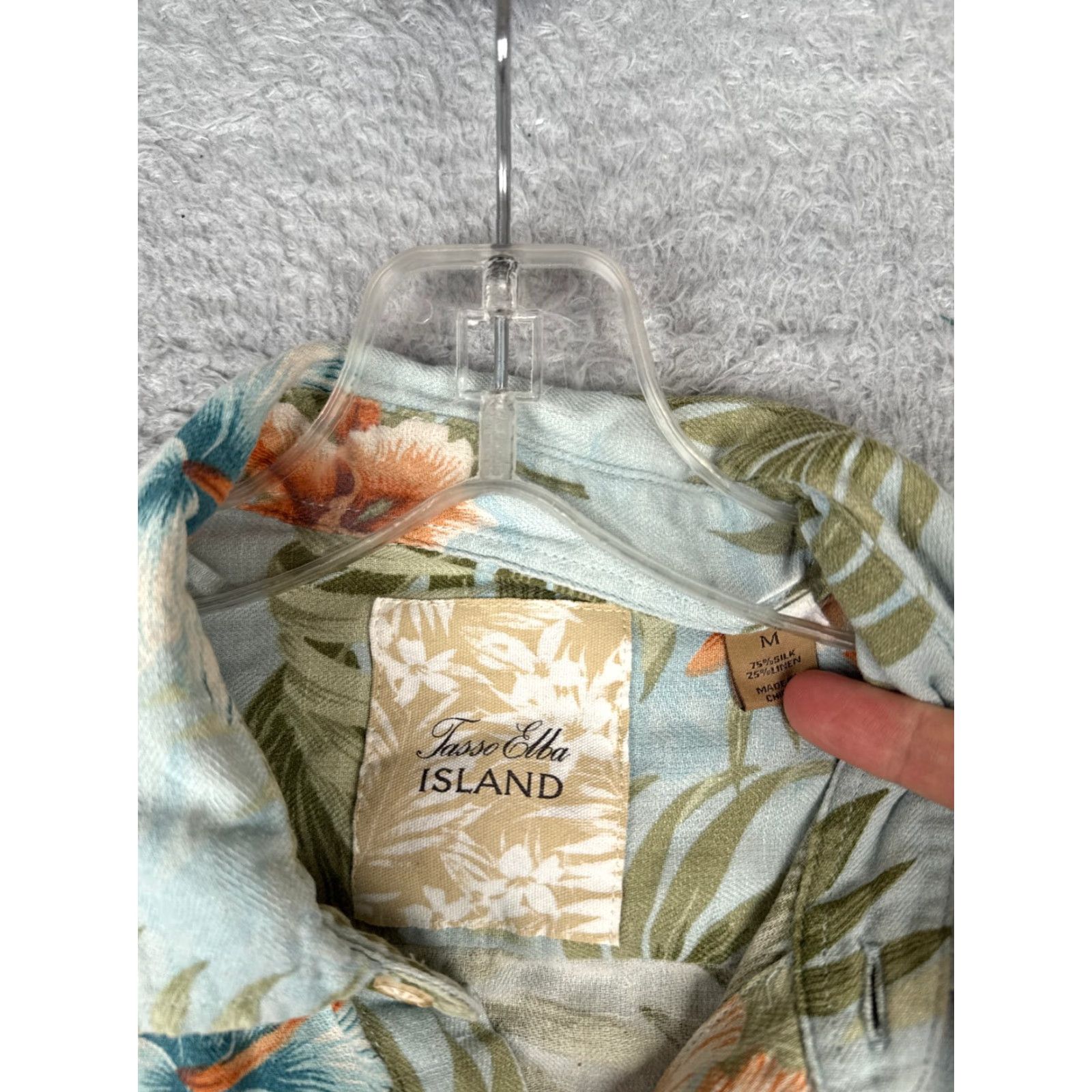 Tasso Elba Tasso Elba Shirt Men Medium Blue Floral Palm Leaf Silk Blend Hawaiian Size US M / EU 48-50 / 2 - 7 Thumbnail