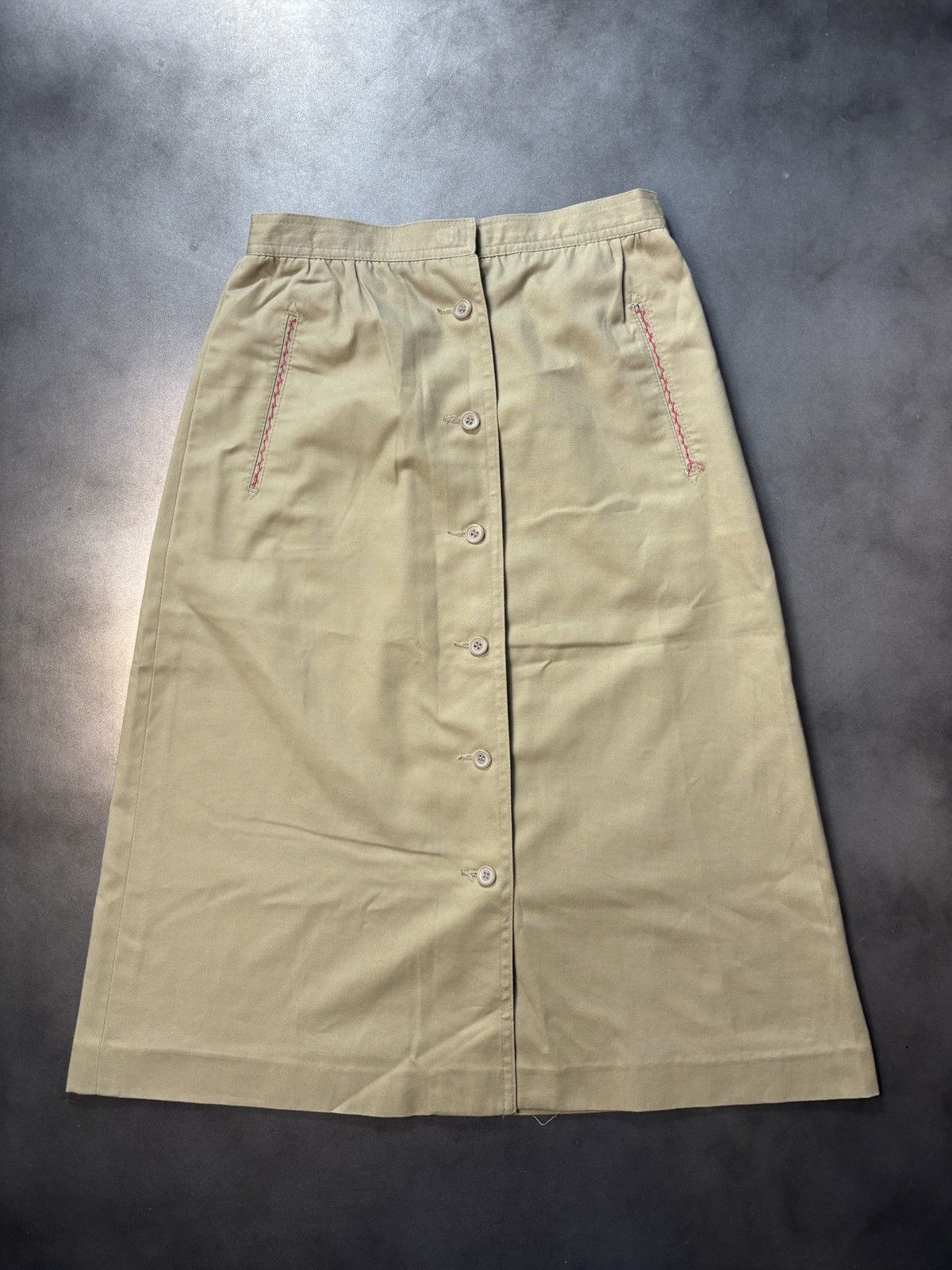 JCPenney × Sears × Vintage 1990s Maxi Skirt Vintage Tabi Skirt Front Button Loden Trad Size 32" / US 10 / IT 46 - 10 Thumbnail