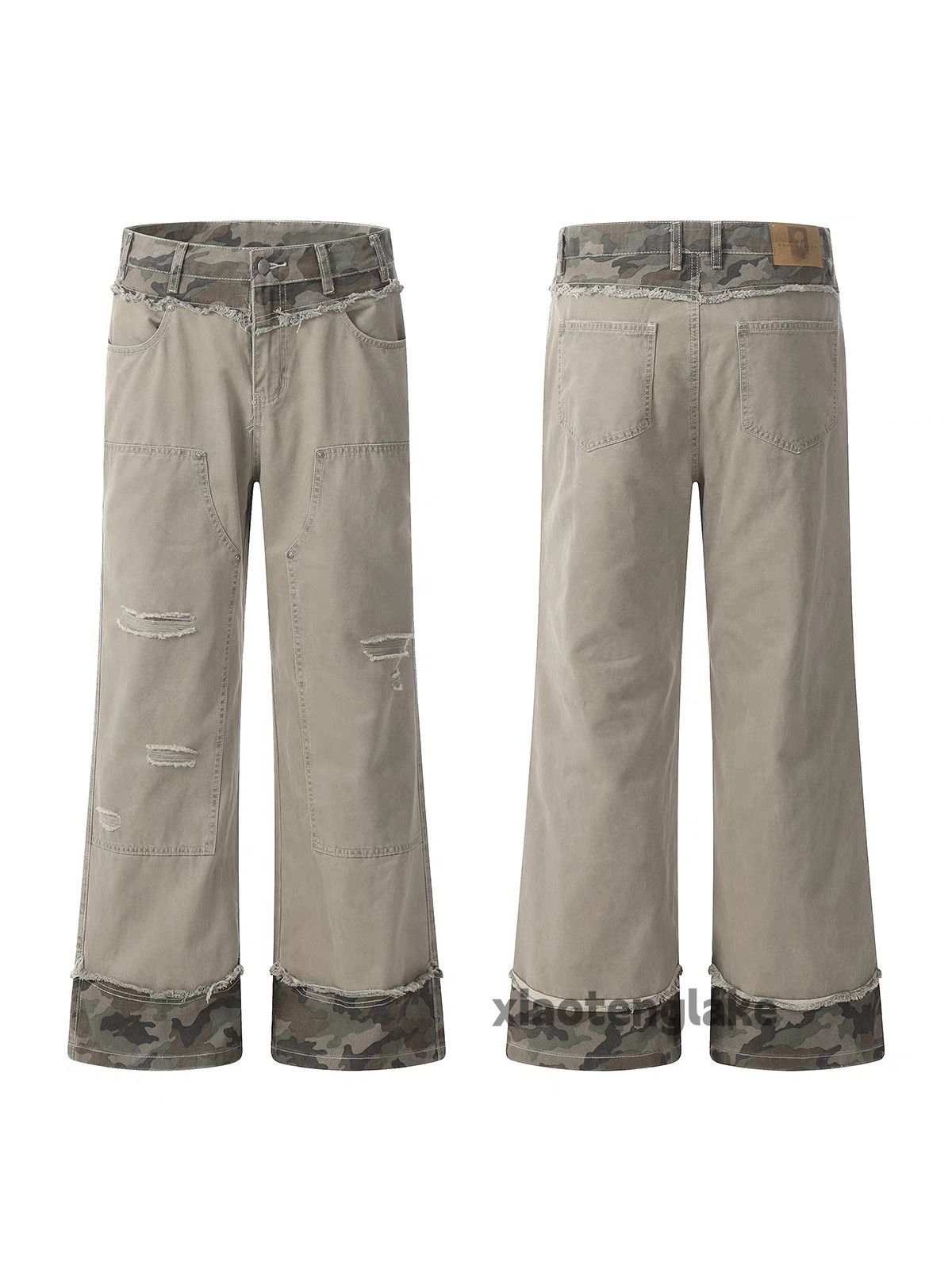 Designer × Japanese Brand × Vintage washed faded loose baggy utility carpenter patchwork pants Size US 32 / EU 48 - 5 Thumbnail