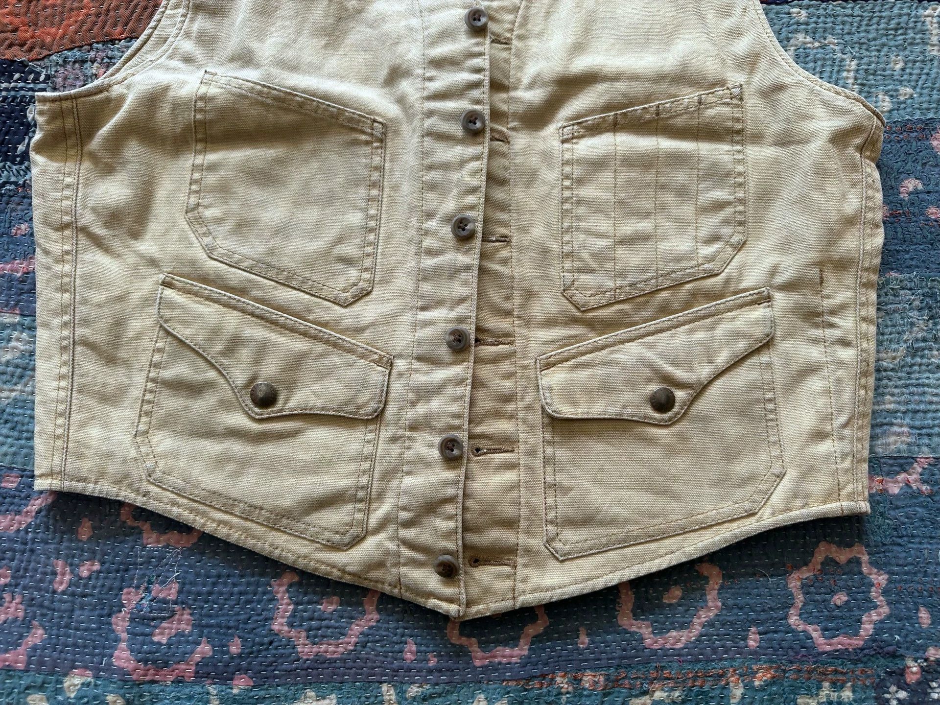 Polo Ralph Lauren Polo Ralph Lauren RRL Washed Distressed Vest M Size US M / EU 48-50 / 2 - 3 Thumbnail