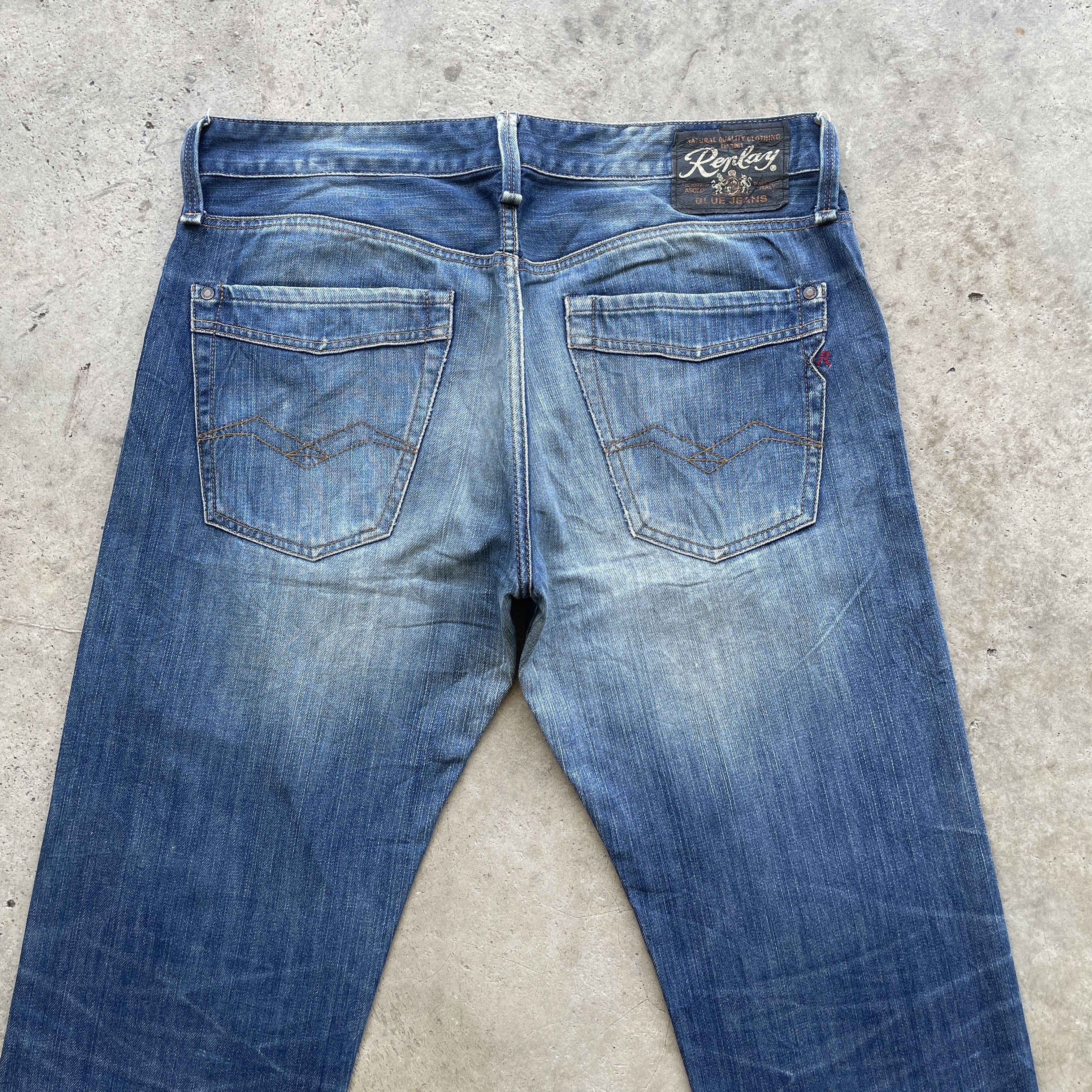 Replay VINTAGE REPLAY STONEWASH JEANS FADED DENIM DISTRESSED PANTS Size US 36 / EU 52 - 10 Thumbnail