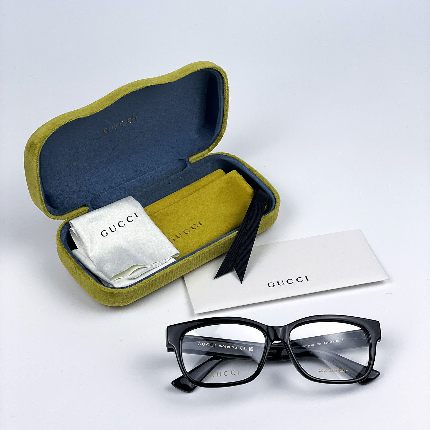 Gucci NEW Gucci GG1341O 001 Black Square Unisex Eyeglasses Size ONE SIZE - 9 Thumbnail