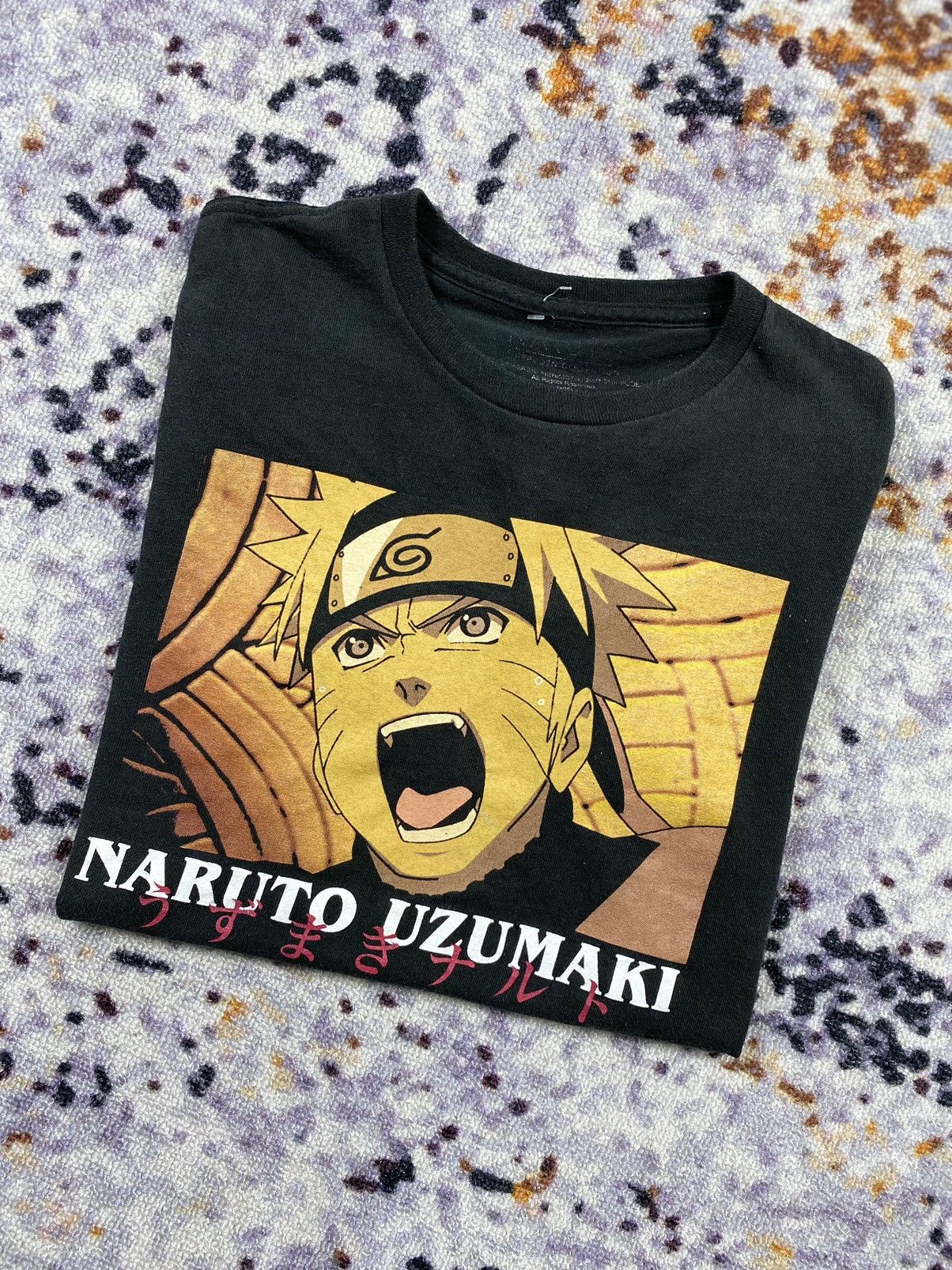 Image of Anima x Vintage Naruto Uzumaki Black Shirt, Men's (Size Small)