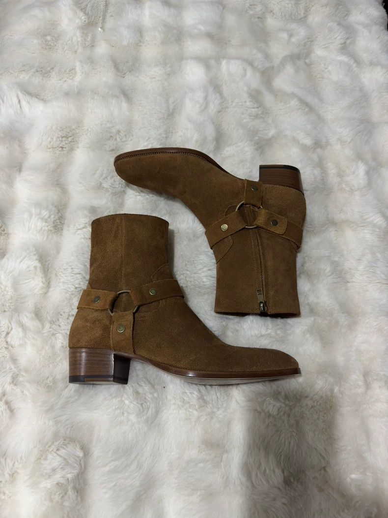 Saint Laurent Paris Saint Laurent Paris Suede buckled Chelsea boots Size US 10 / EU 43 - 1 Thumbnail