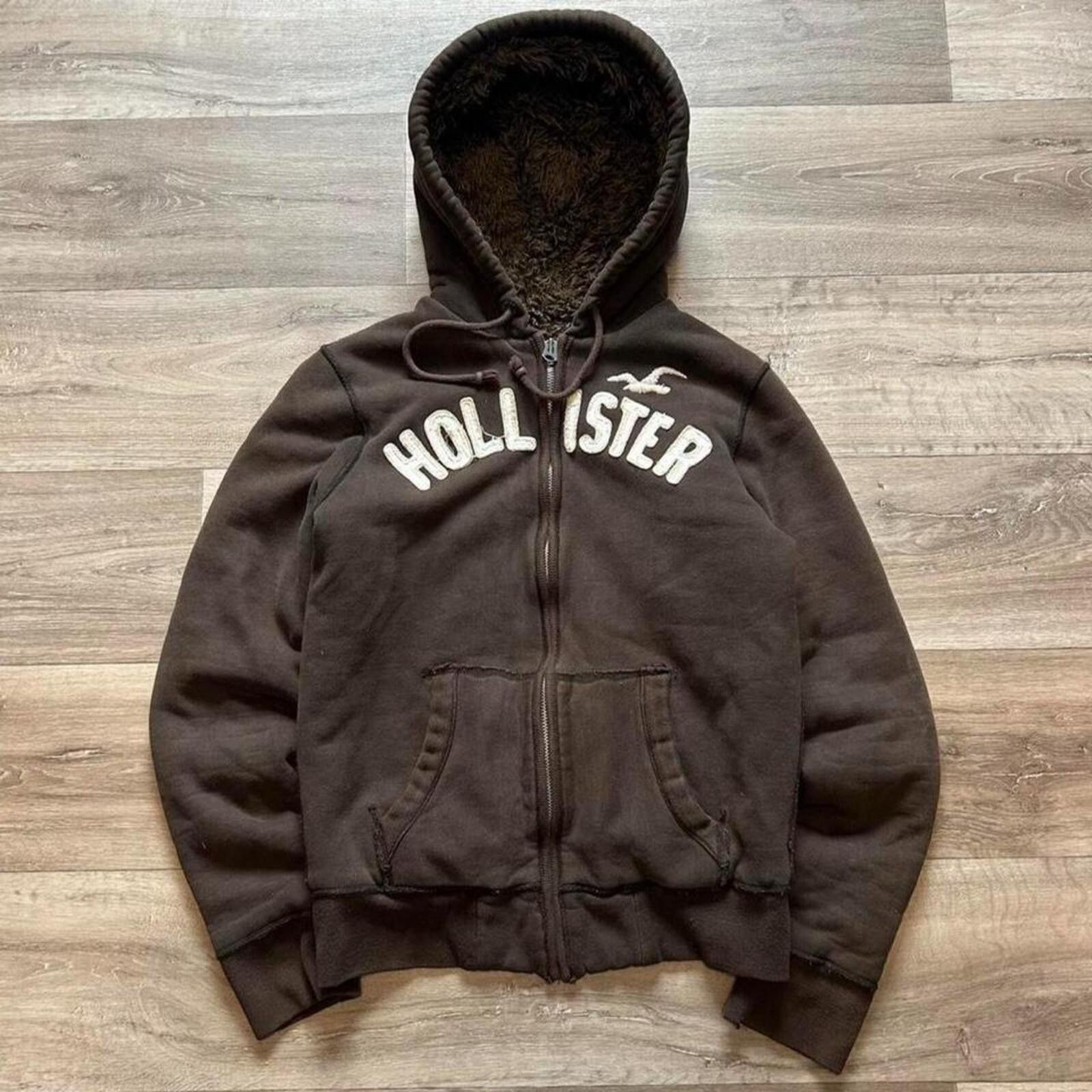 Other Grail Brown Hollister Fur Lined Zip Up Hoodie 00’s Rare M Size US M / EU 48-50 / 2 - 2 Thumbnail