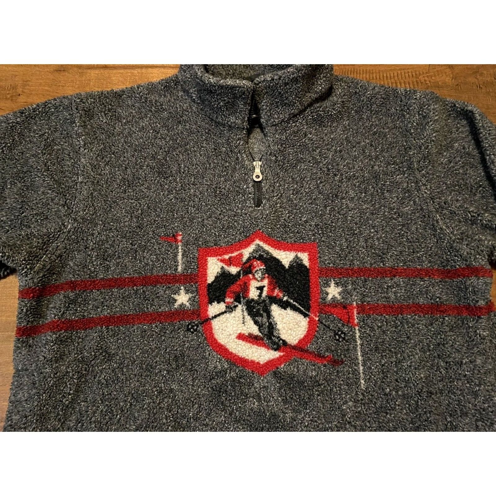Lands' End VINTAGE Lands' End Jacket Mens XL Pullover Fleece Ski Lodge USA Knit Gray Size US XL / EU 56 / 4 - 2 Thumbnail