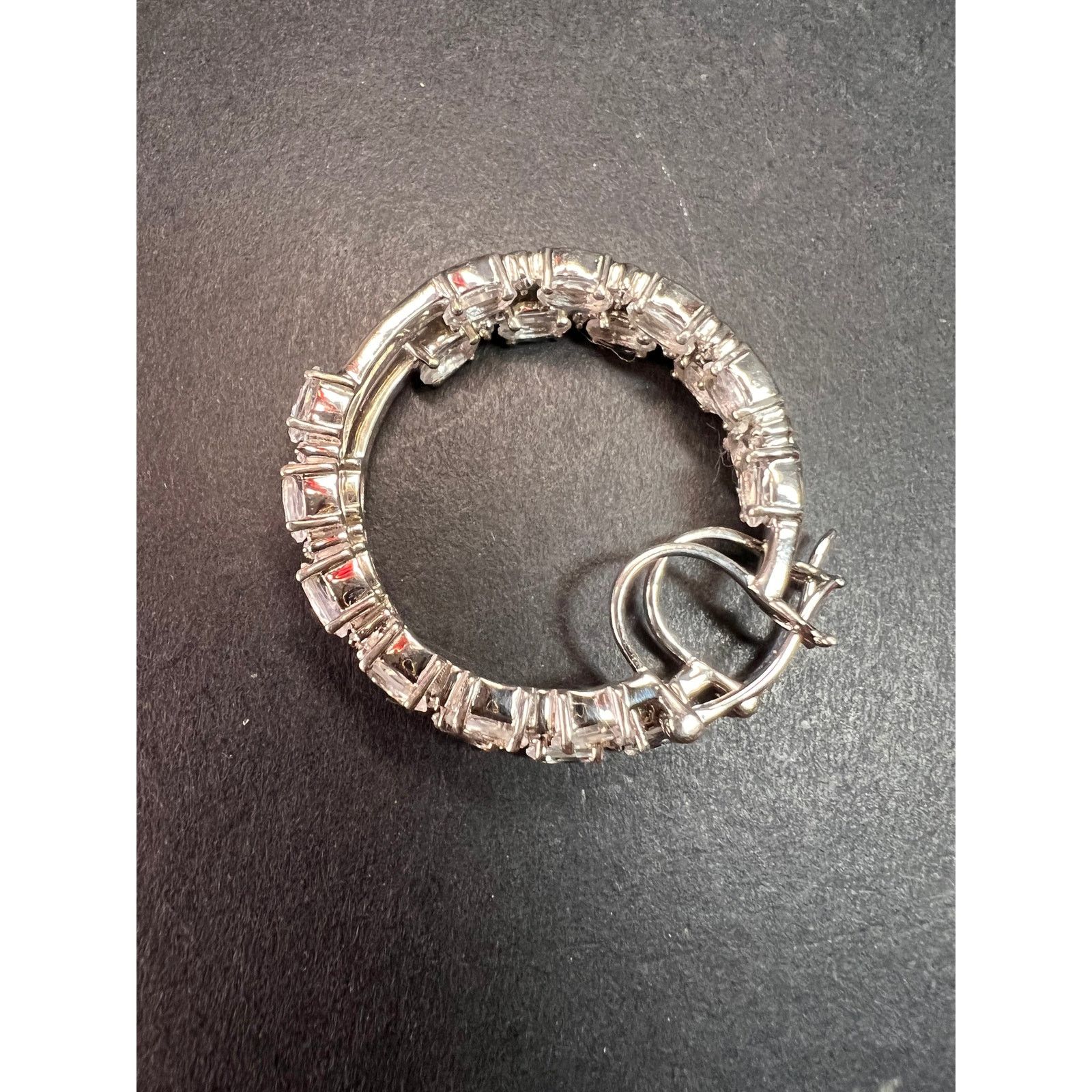 Other NEW Petalite zircon hoop earrings platinum over 925 silver Size ONE SIZE - 3 Thumbnail