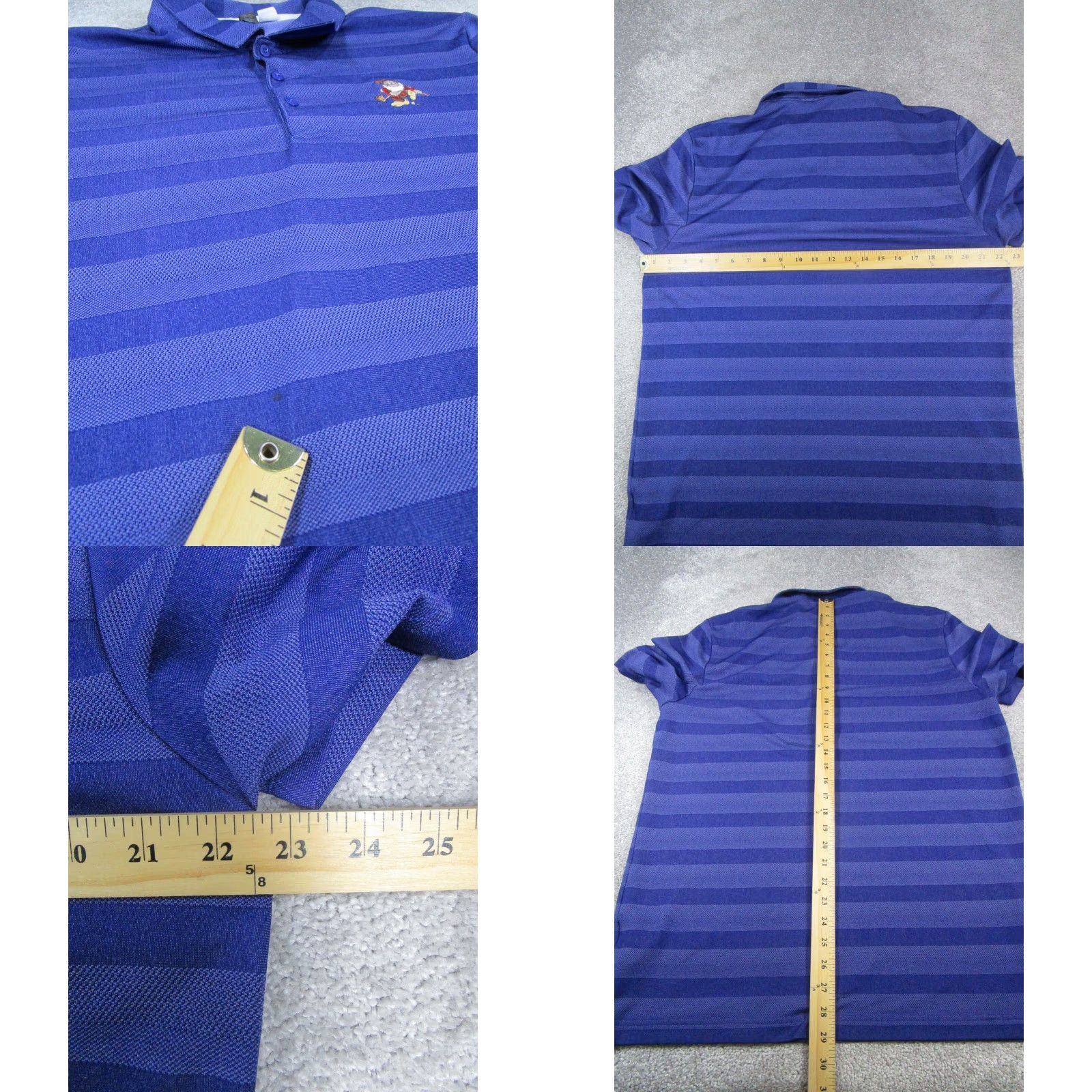 Adidas Adidas Polo Shirt Mens Large Blue Golf Logo Shirt Polo Adidas Golf Mens L Blue Logo Size US L / EU 52-54 / 3 - 8 Thumbnail