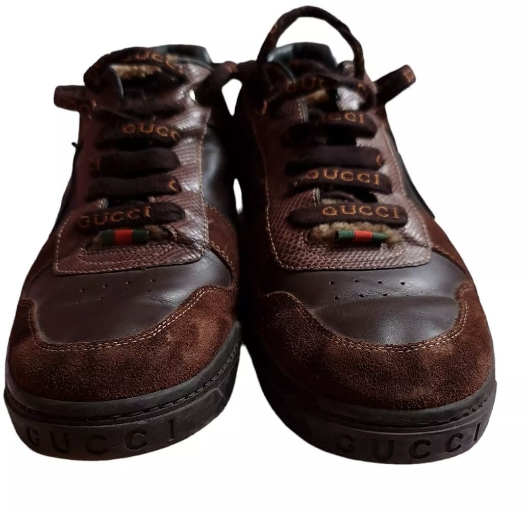 Gucci GUCCI Men Sneakers GG Logo Leather Men Low Top Shoes Sz 8.5 Size US 8.5 / EU 41-42 - 2 Thumbnail