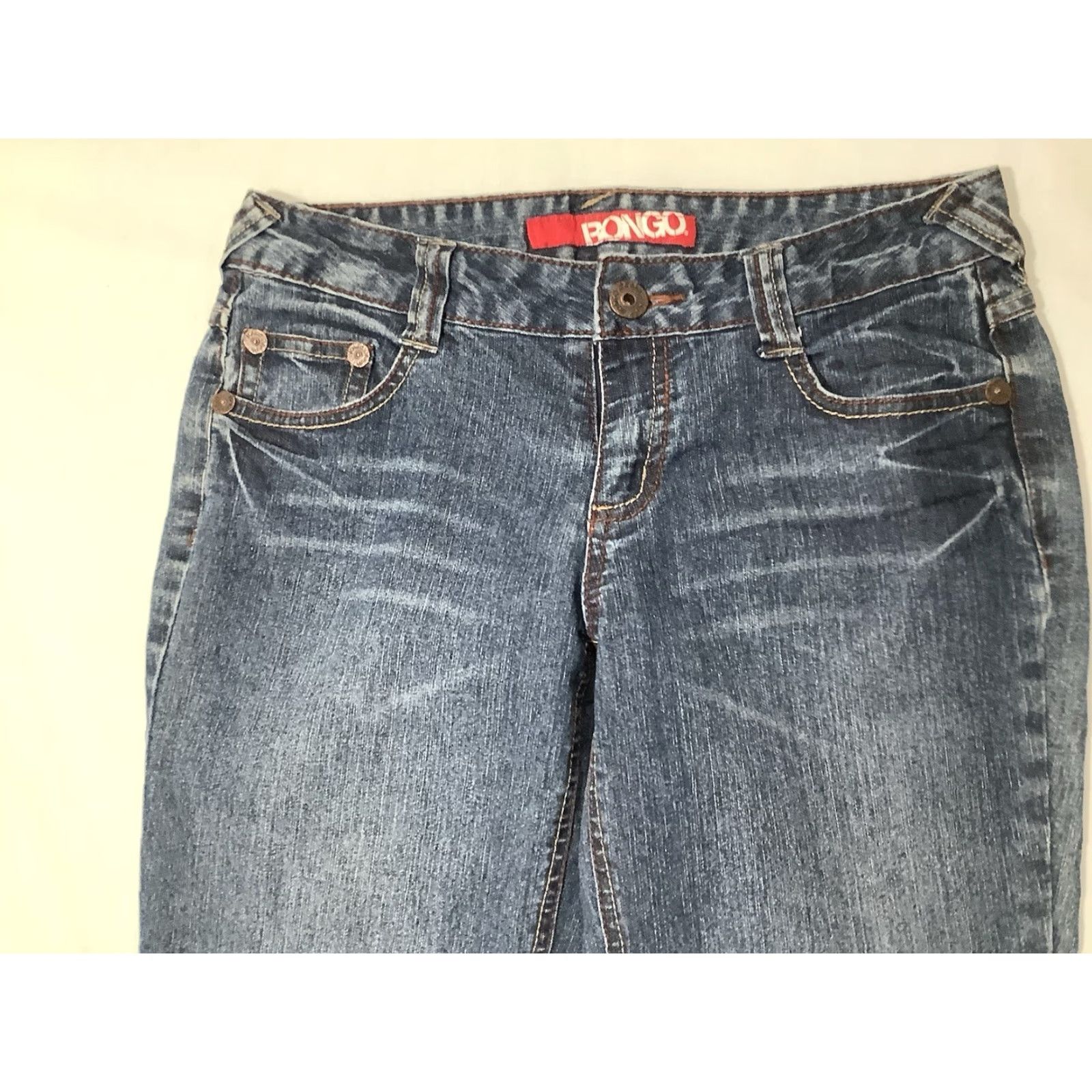 Vintage Bongo Jeans Blue Size 7 Regular Bootcut Womens Denim Embroidered Pockets Vintage Size 28" / US 6 / IT 42 - 5 Thumbnail