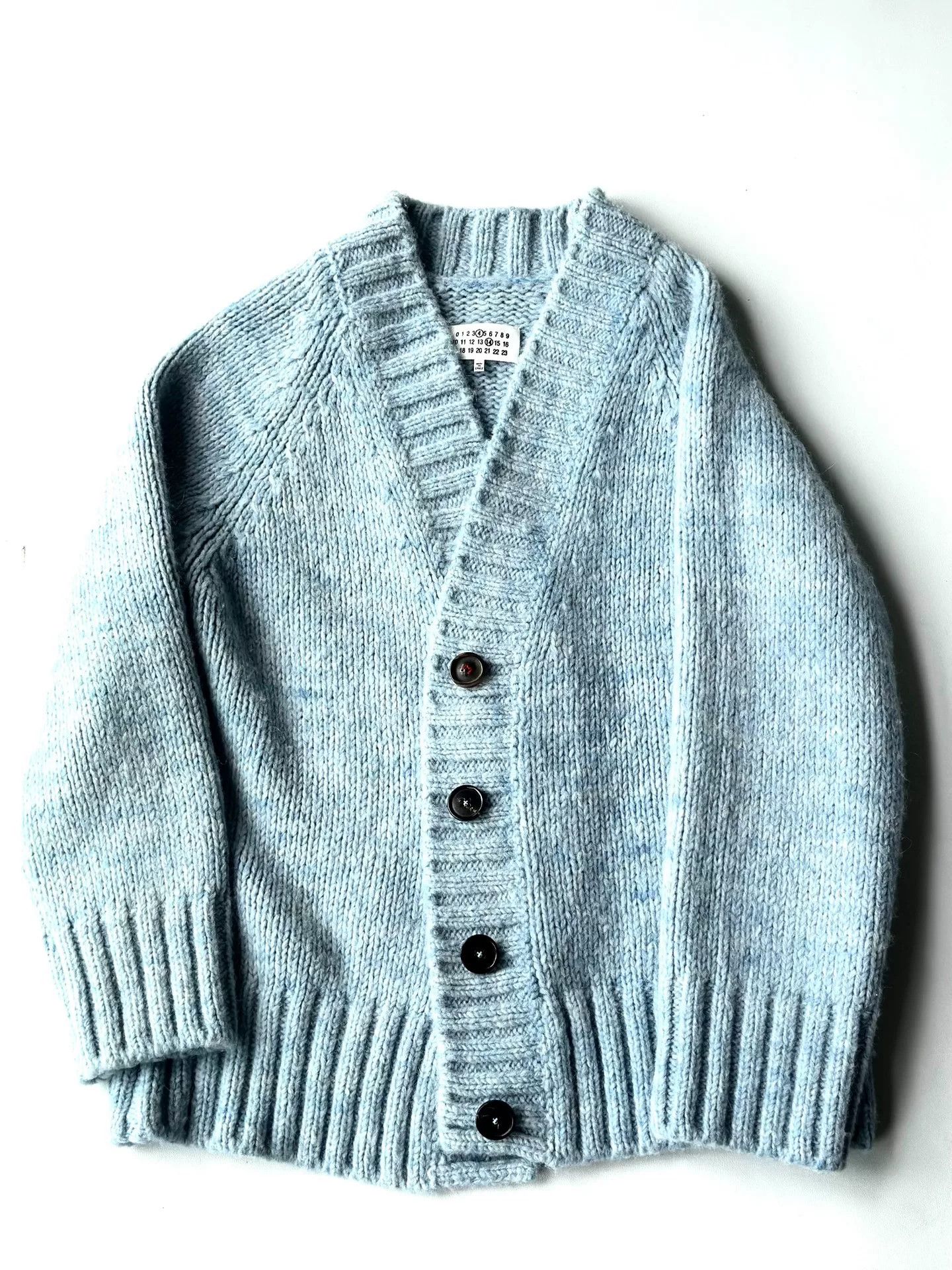 Maison Margiela Maison Margiela MM6 Blue Wool Cardigan Size XS / US 0-2 / IT 36-38 - 1 Thumbnail