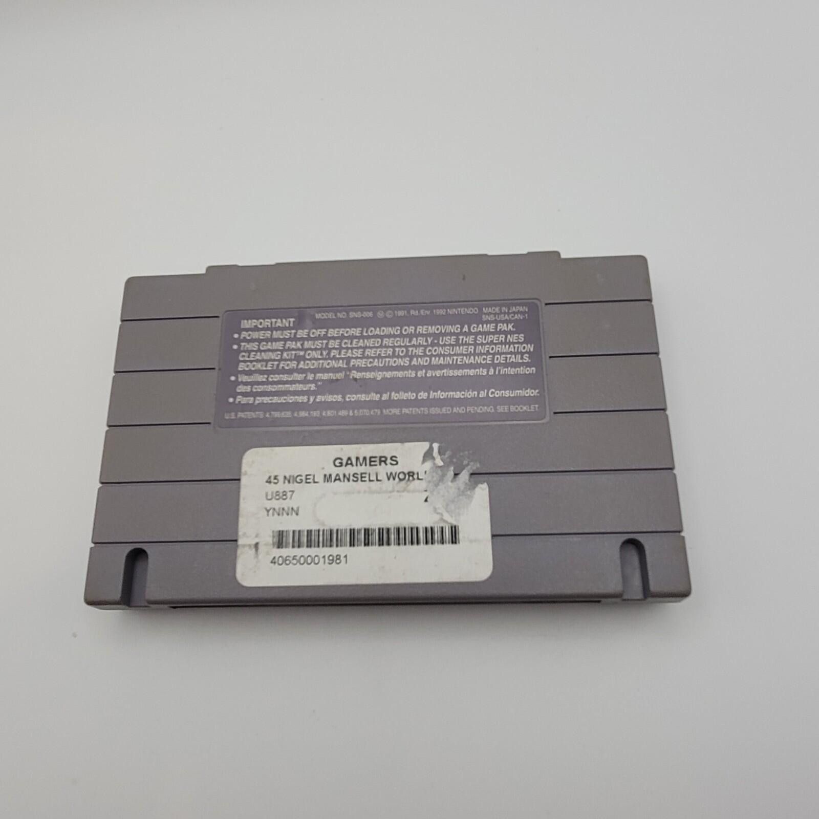 Other Nigel Mansell's World Championship (Super Nintendo SNES) Size ONE SIZE - 6 Thumbnail