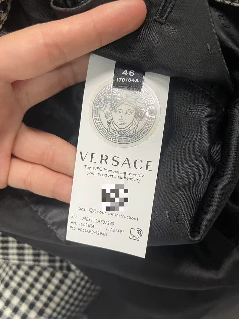 Versace Versace Gray-black plaid wool jacket coat Size M / US 6-8 / IT 42-44 - 6 Thumbnail