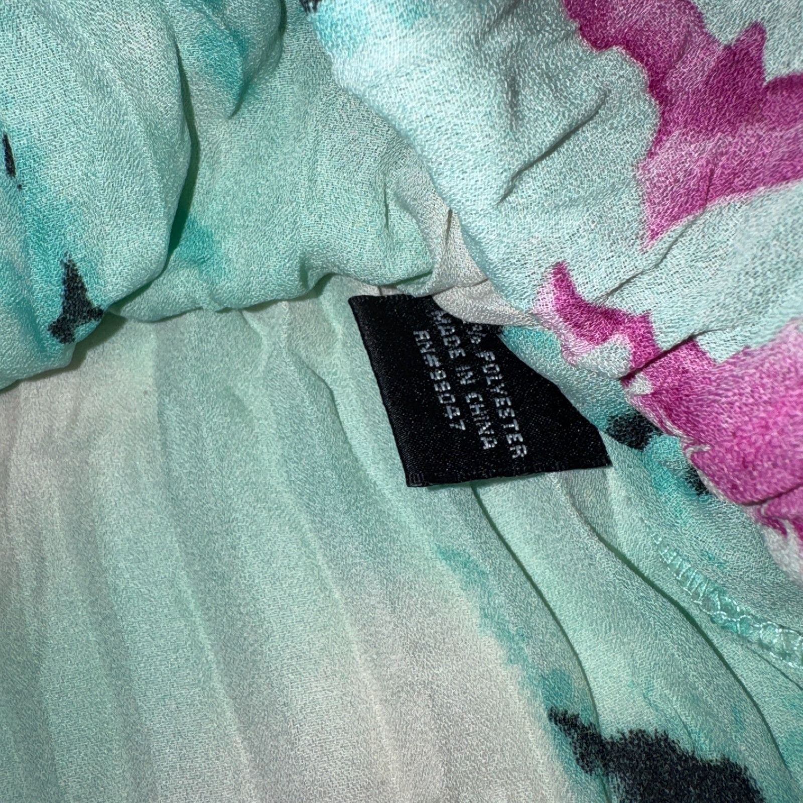 Other Piano Seafoam Green & Pink Floral Ruffle Y2K Sheer Blouse Bu Size M / US 6-8 / IT 42-44 - 5 Thumbnail