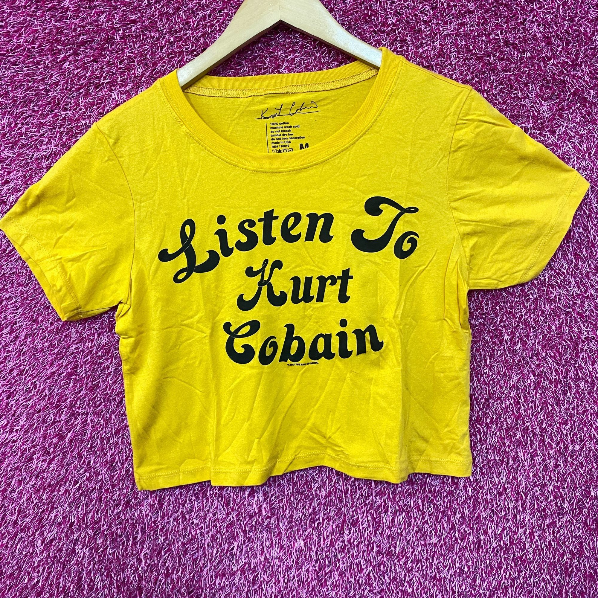 Nirvana Nirvana Listen to Kurt Cobain Yellow Crop-top M Size M / US 6-8 / IT 42-44 - 3 Thumbnail