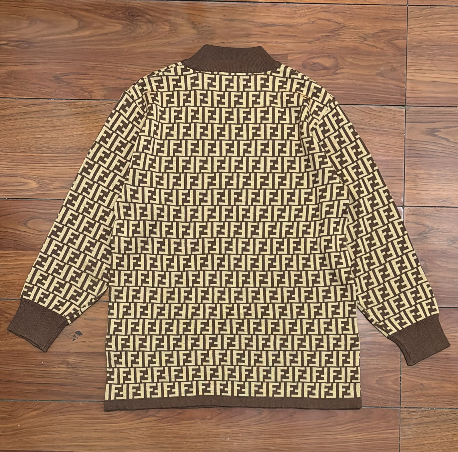 Fendi Vtg 90s Fendi Maglia Zucca Pattern Knitted Sweater Size L / US 10 / IT 46 - 6 Thumbnail