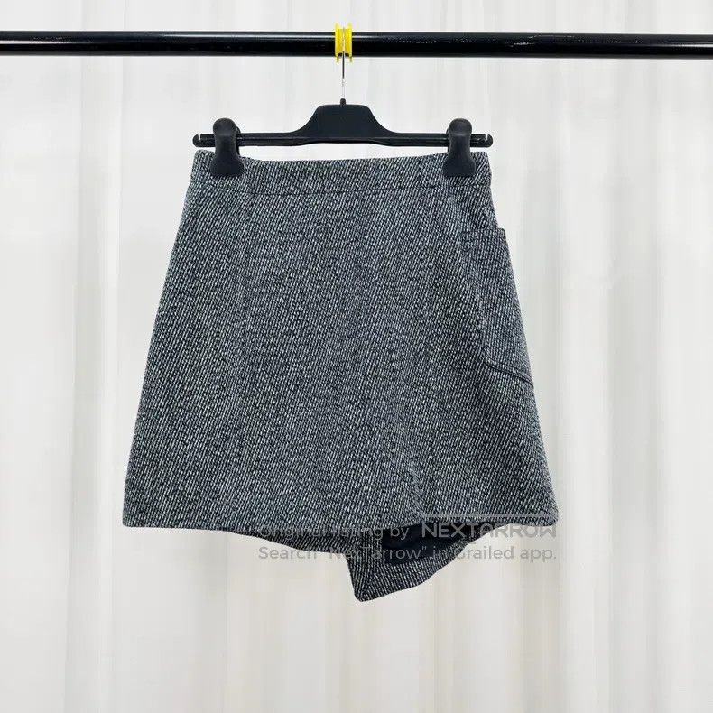 Acne Studios Acne Studios Blue-Grey Wool Zipper Irregular Skirt Size 42" / US 20 - 2 Thumbnail
