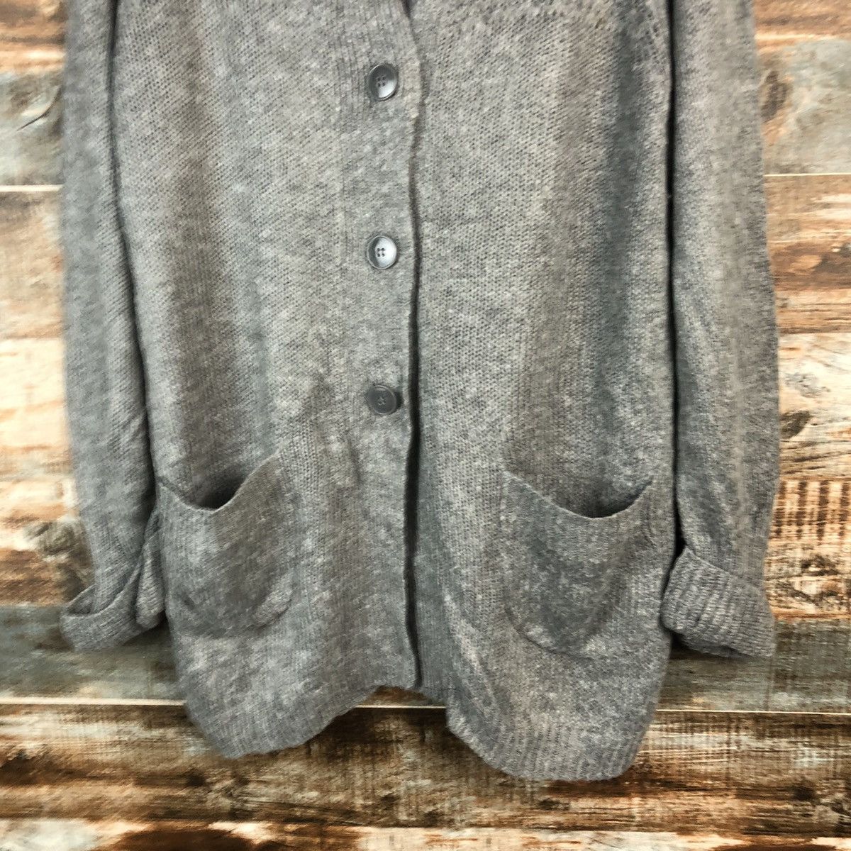 Homespun Knitwear Shoo La Reu Grey cardigan Knitwear #A2222 Size US L / EU 52-54 / 3 - 6 Thumbnail