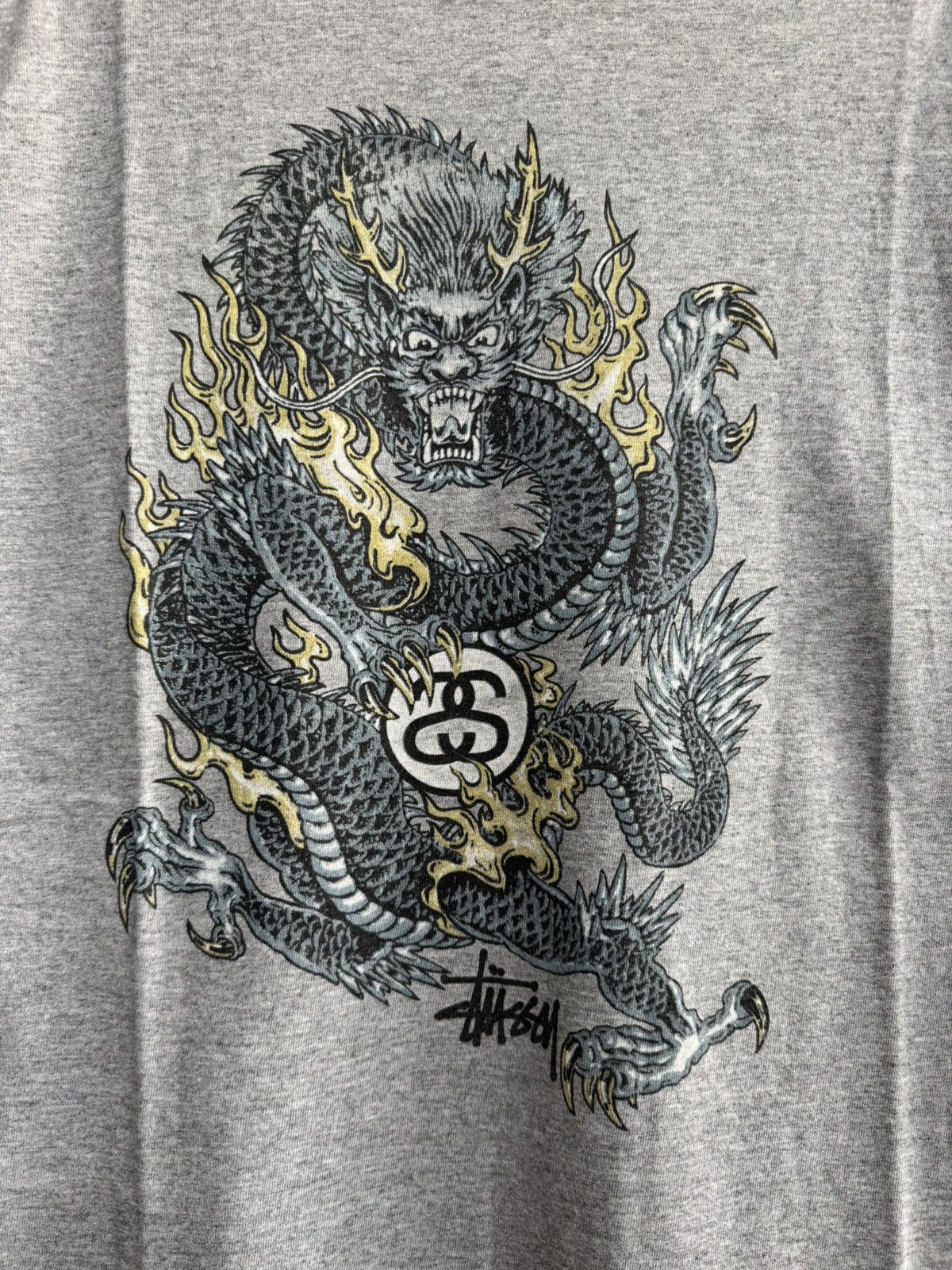 VINTAGE 90S STUSSY DRAGON GREY TEES 🐲