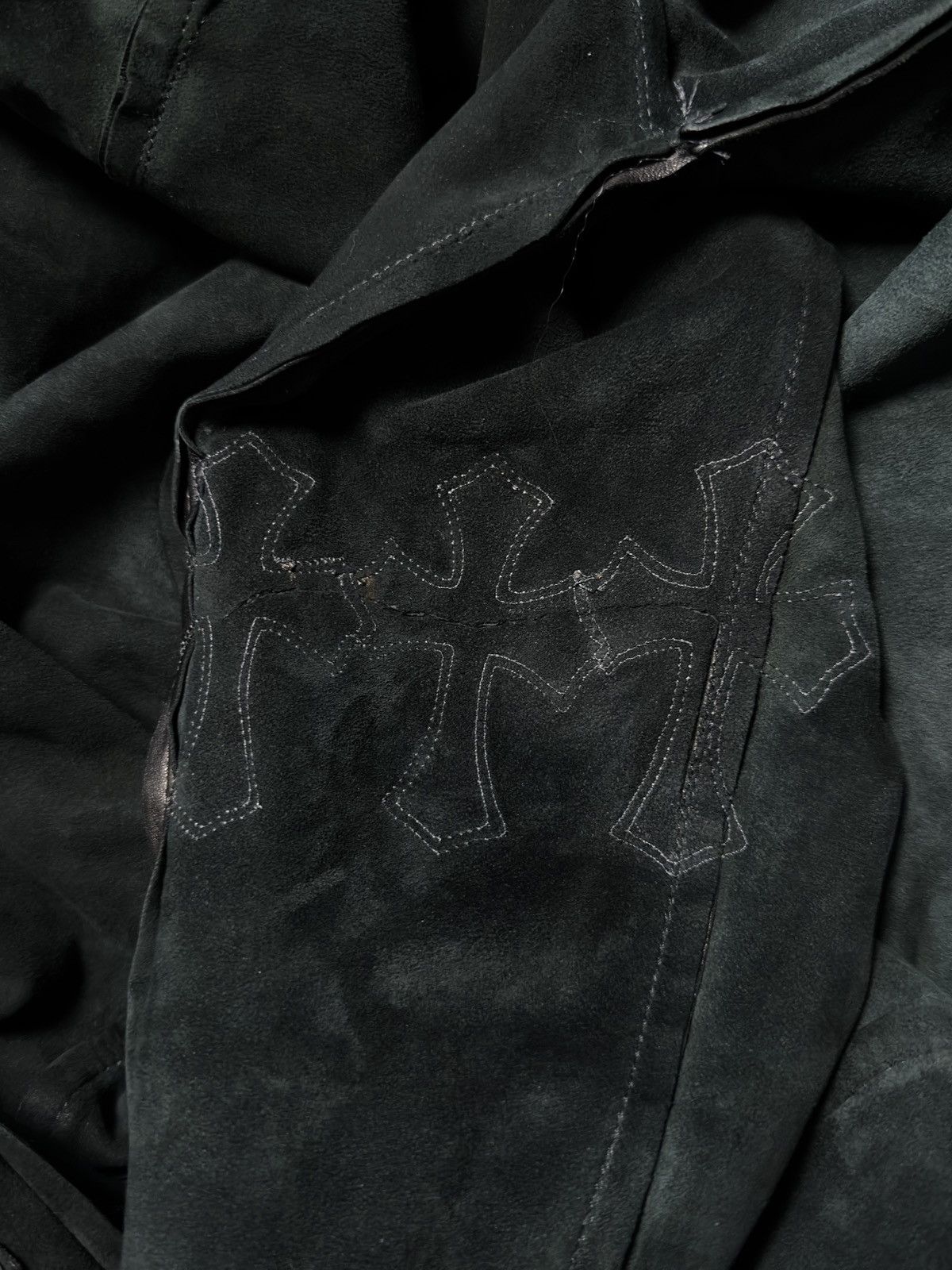 Chrome Hearts Leather Fleur Cross Patch Western Shirt Size US S / EU 44-46 / 1 - 12 Thumbnail