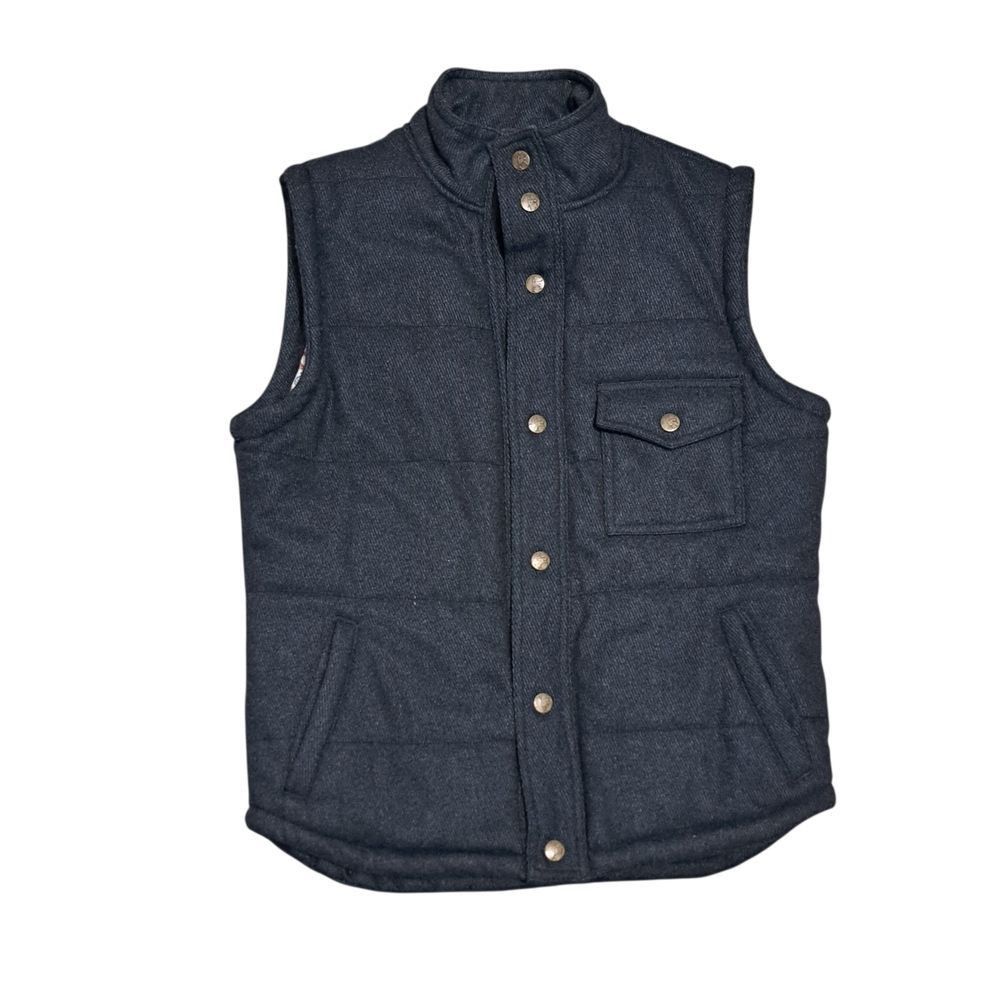 Kane & Unke Kane & Unke Quilted Puffer Mens Preppy Wool Vest Snap Button Large Dark Navy Size US L / EU 52-54 / 3 - 1 Thumbnail