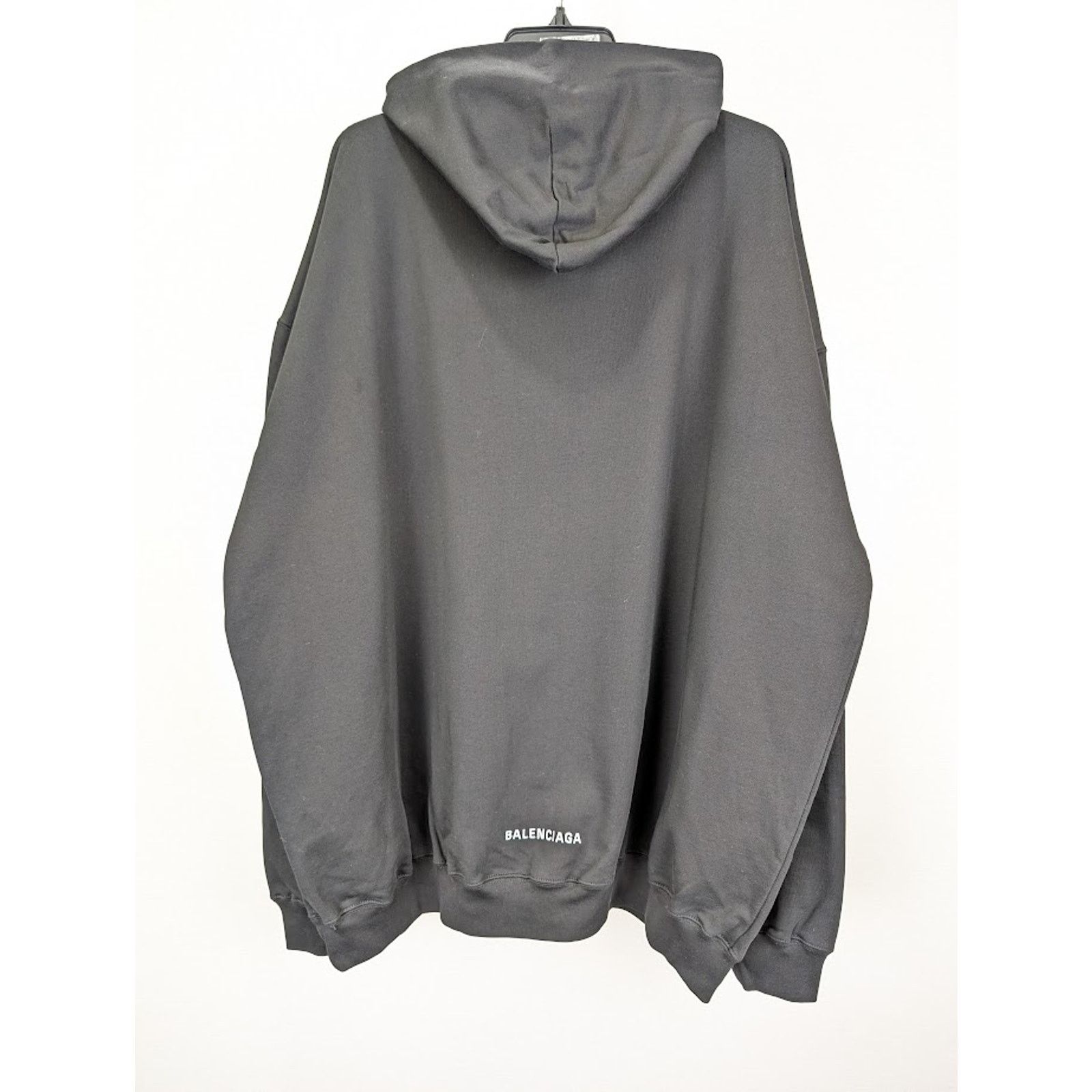 Balenciaga o1rshd1 Moll Bouclet Large Fit Hoodie in Black/White Size US M / EU 48-50 / 2 - 8 Thumbnail